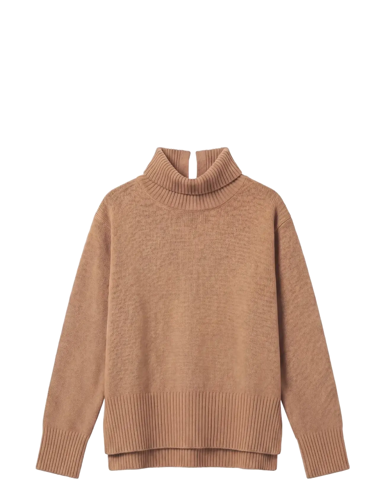 Calvin Klein - LUX WOOL TNECK SWEATER - rullekraver - bronze flash melange b2305 - 1