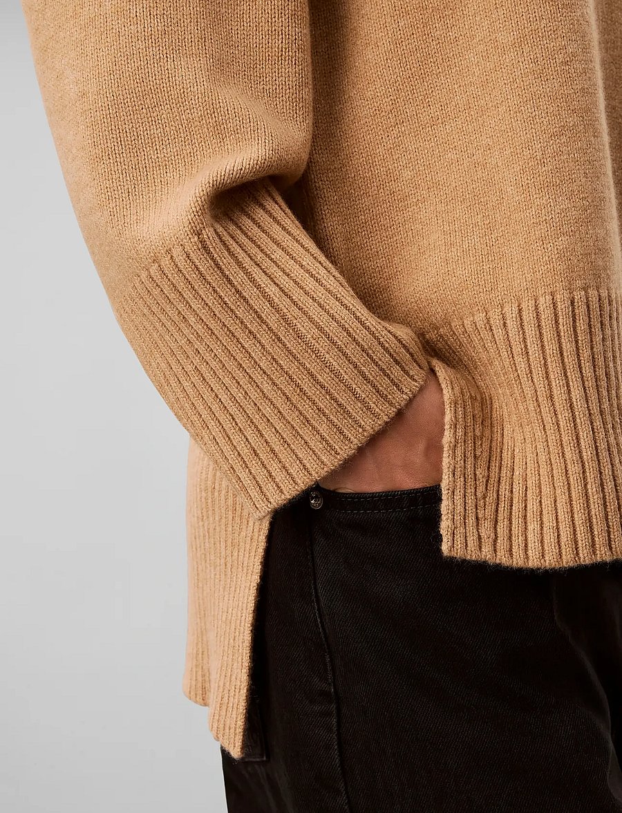 Calvin Klein - LUX WOOL TNECK SWEATER - rullekraver - bronze flash melange b2305 - 4
