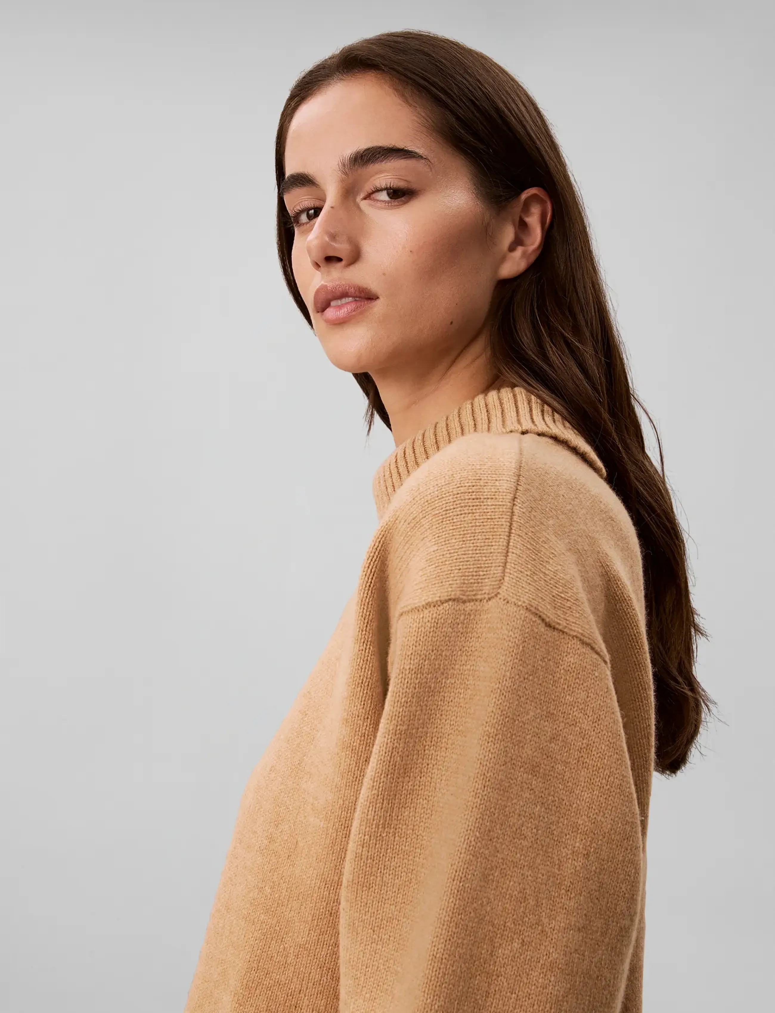 Calvin Klein - LUX WOOL TNECK SWEATER - rullekraver - bronze flash melange b2305 - 5