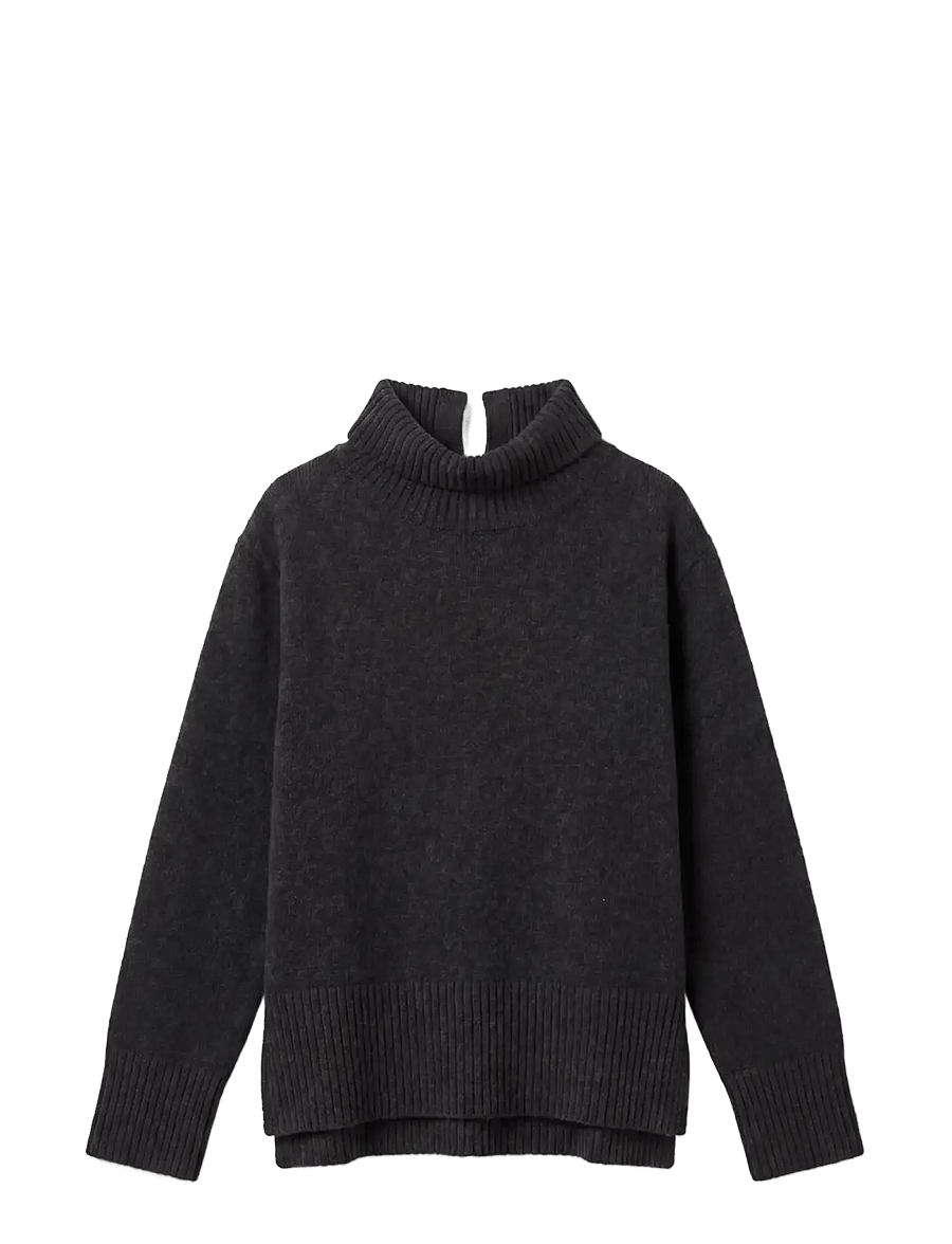 Calvin Klein - LUX WOOL TNECK SWEATER - rullekraver - b85 gunmetal heather - 1