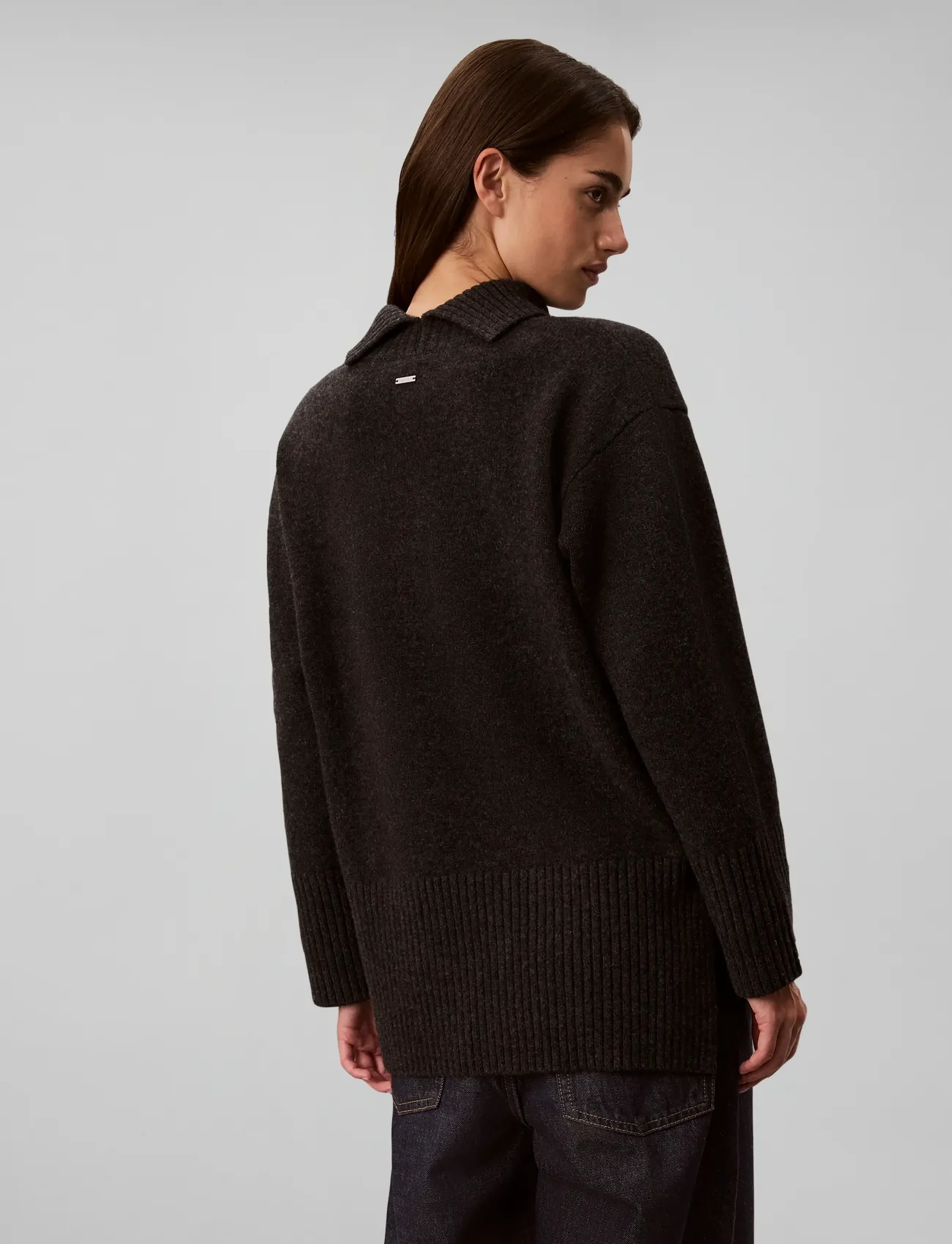 Calvin Klein - LUX WOOL TNECK SWEATER - rullekraver - b85 gunmetal heather - 2