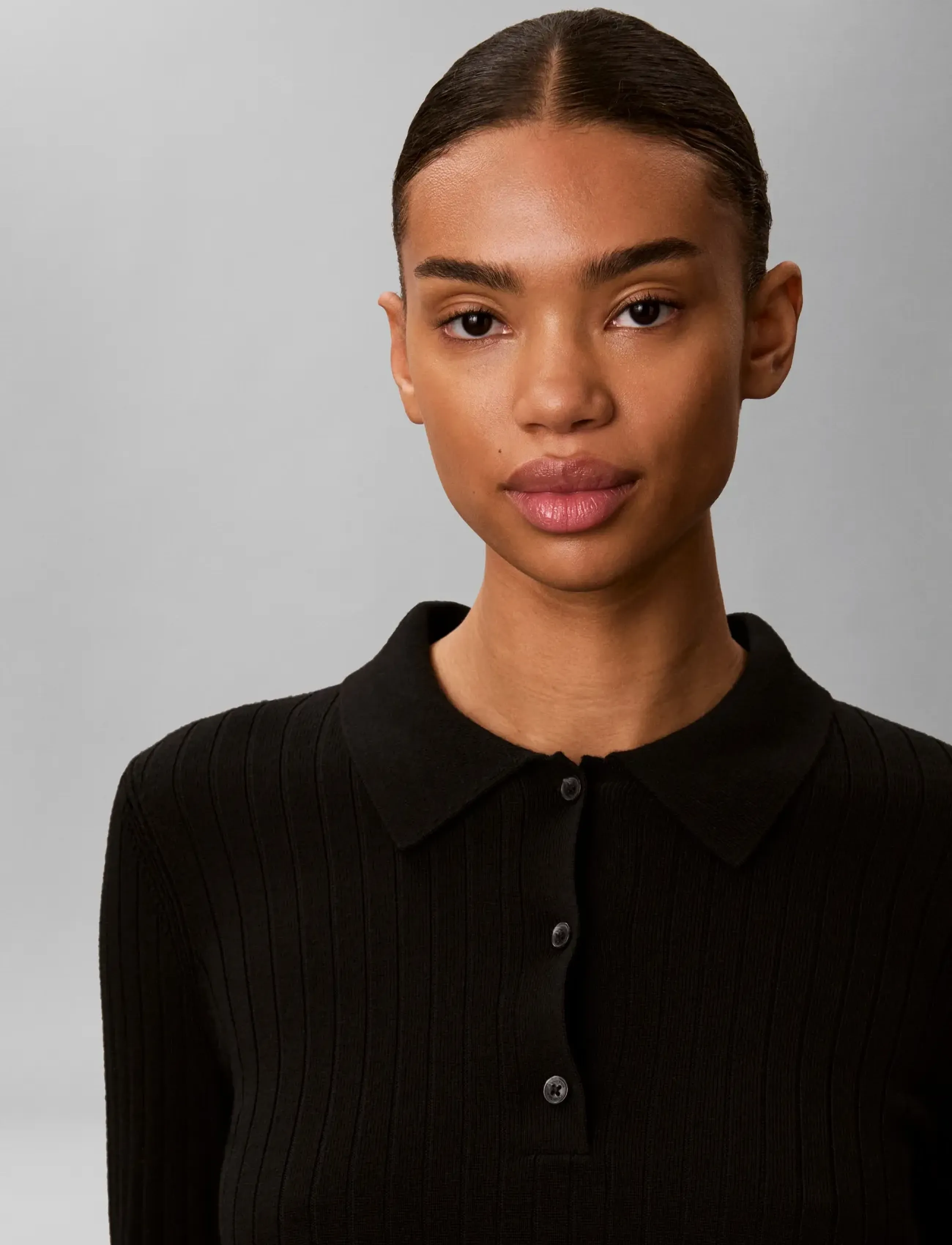 Calvin Klein - 100% MERINO LS POLO - poloer - black - 4