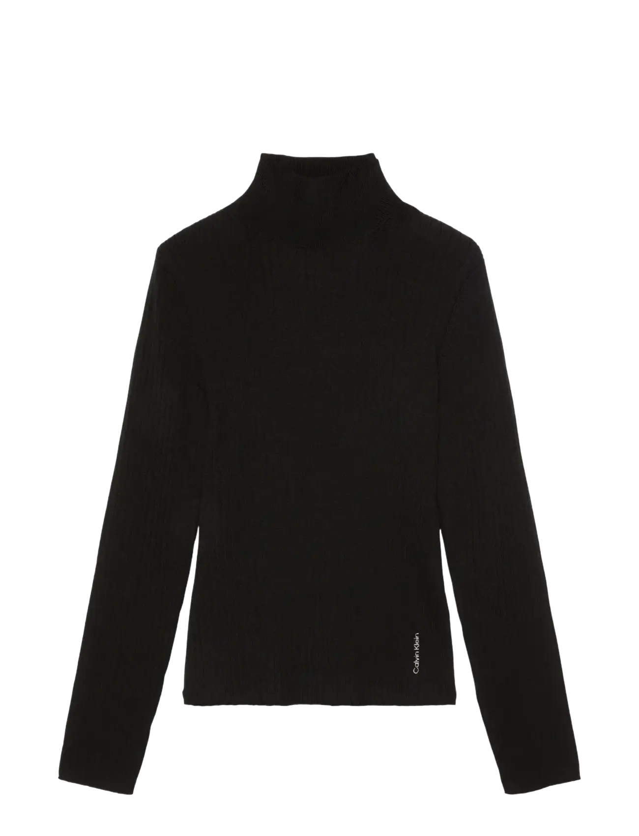 Calvin Klein 100% MERINO TNECK - Polotröjor - BLACK / black