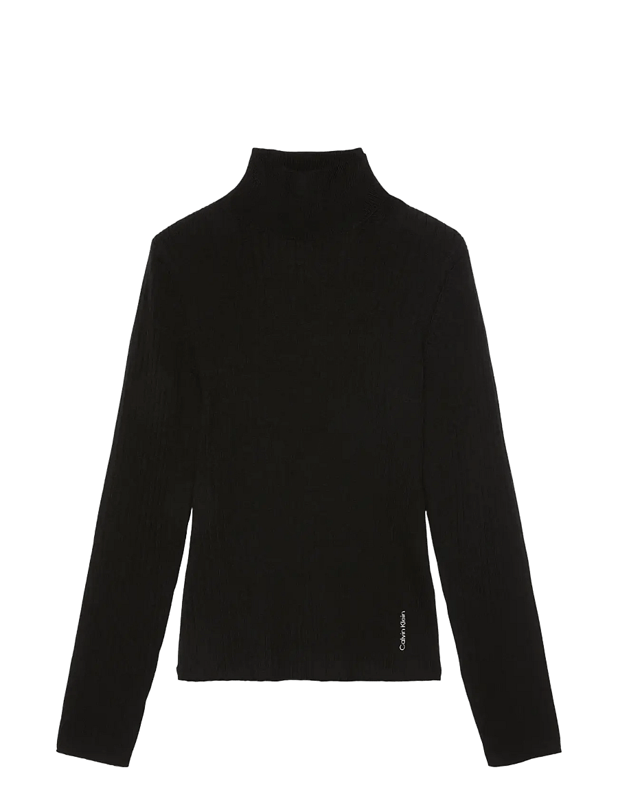 Calvin Klein - 100% MERINO TNECK - black - 1