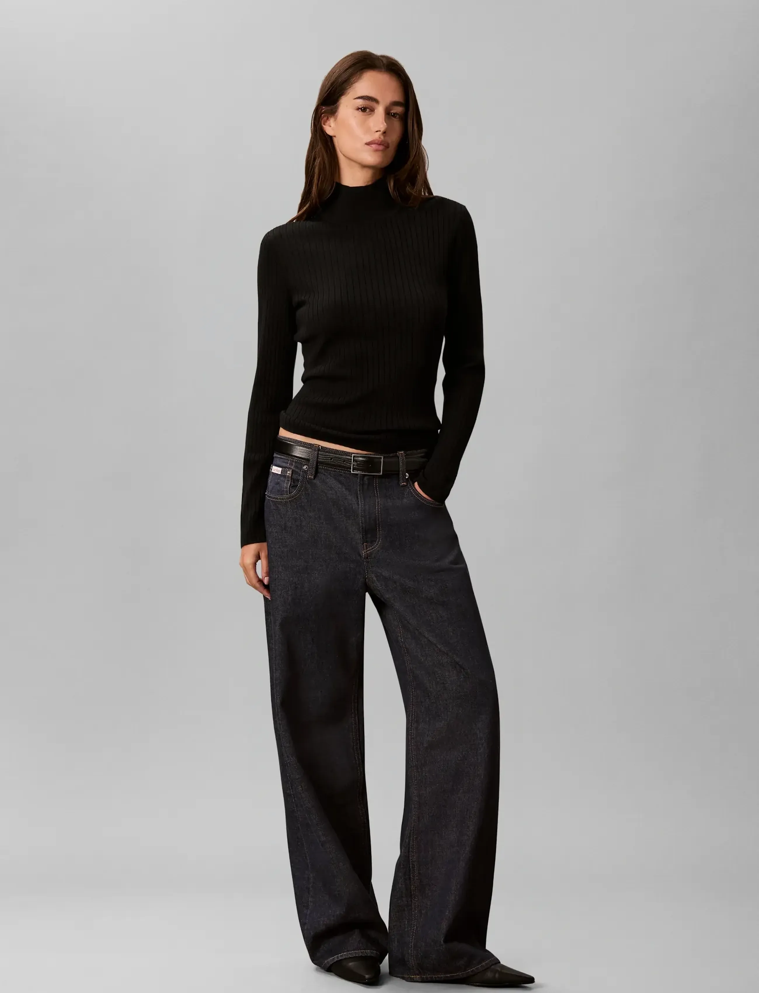 Calvin Klein - 100% MERINO TNECK - black - 0