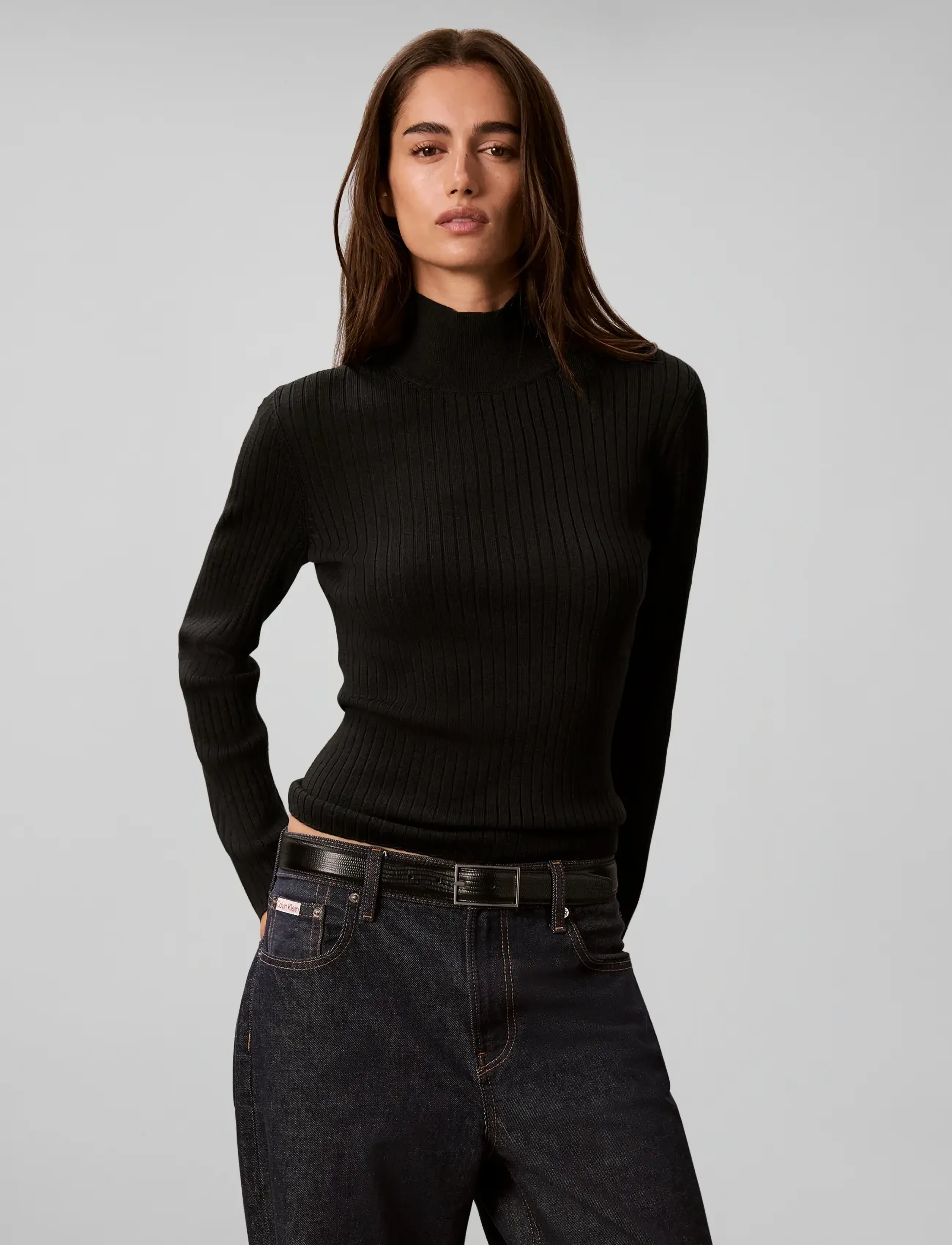 Calvin Klein - 100% MERINO TNECK - black - 3