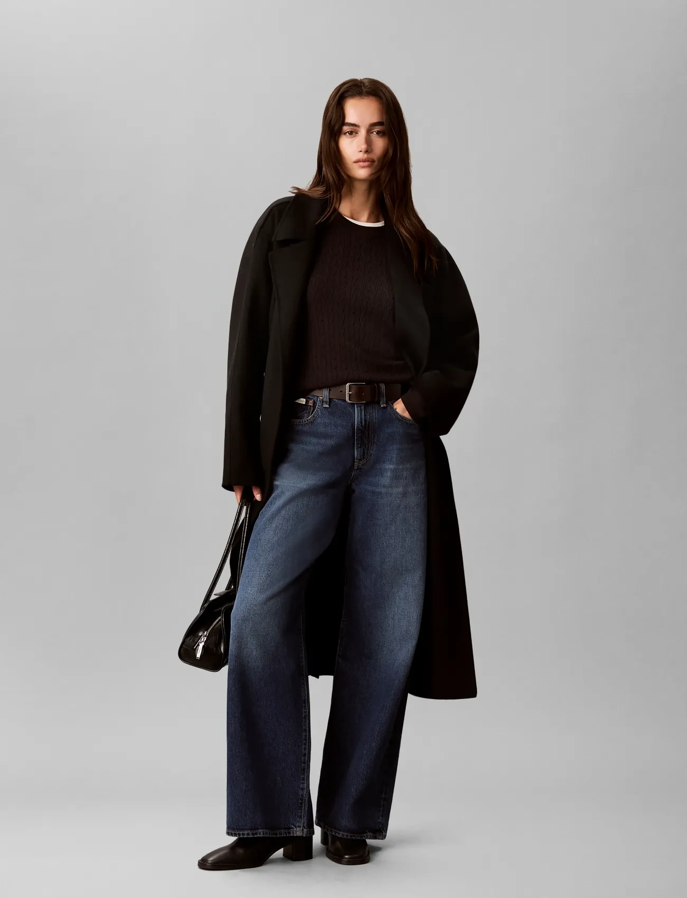 Calvin Klein TECH KNIT CABLE PULLOVER - Tøj - BLACK / black