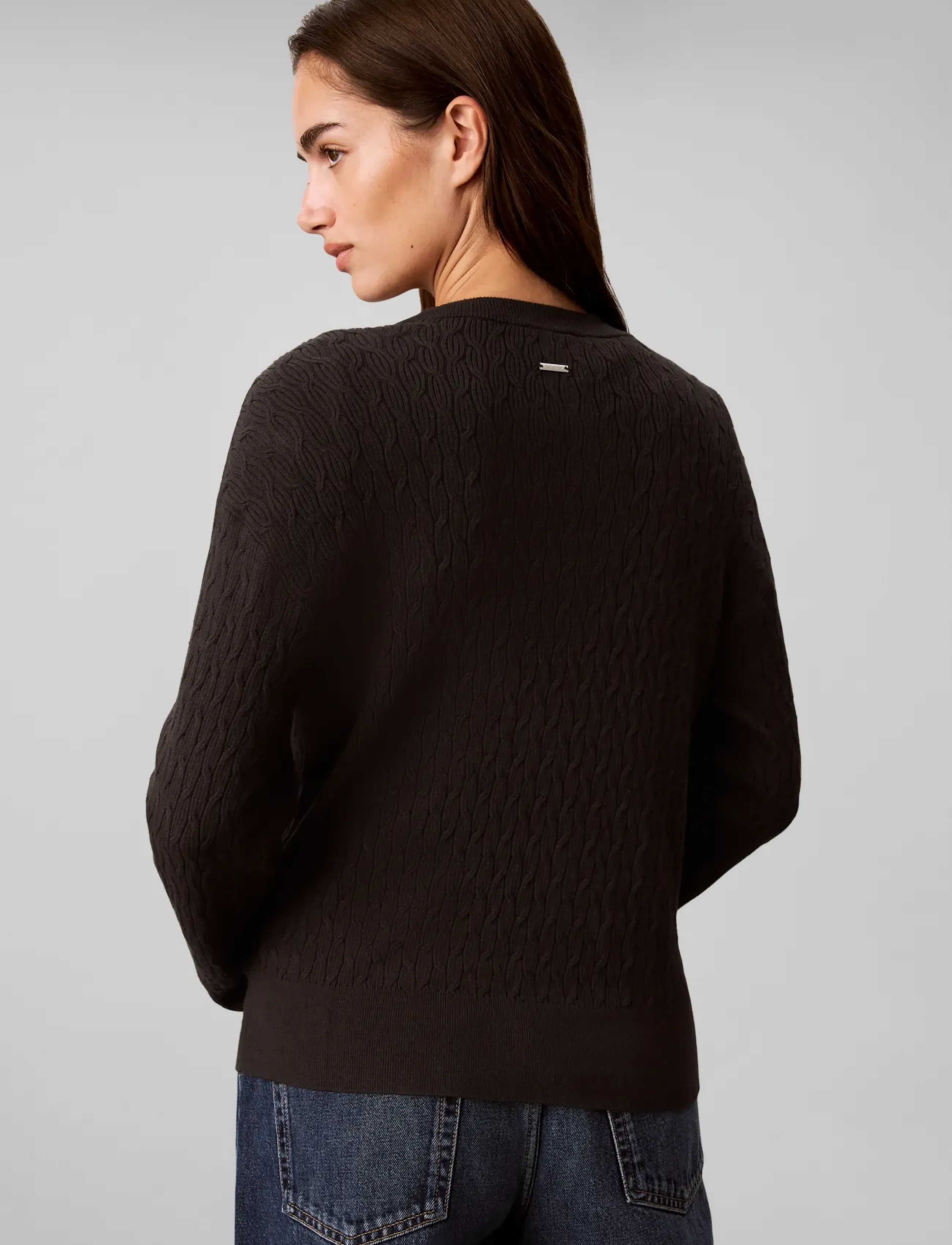 Calvin Klein Tech Knit Cable Pullover stickade tröjor dam – bild 2