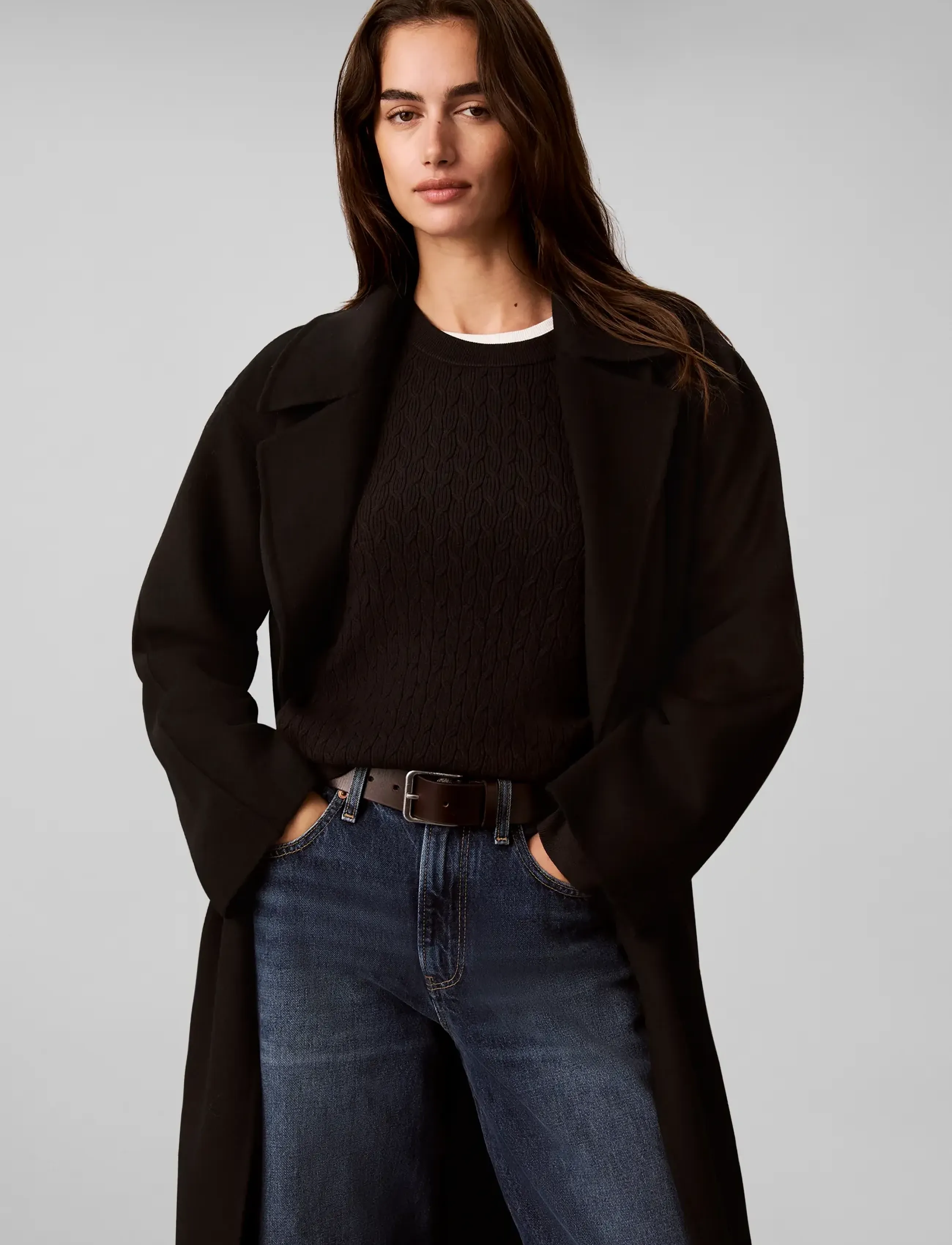 Calvin Klein Tech Knit Cable Pullover stickade tröjor dam – bild 5