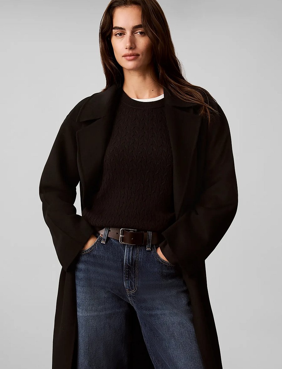 Calvin Klein - TECH KNIT CABLE PULLOVER - jumpers - black - 5