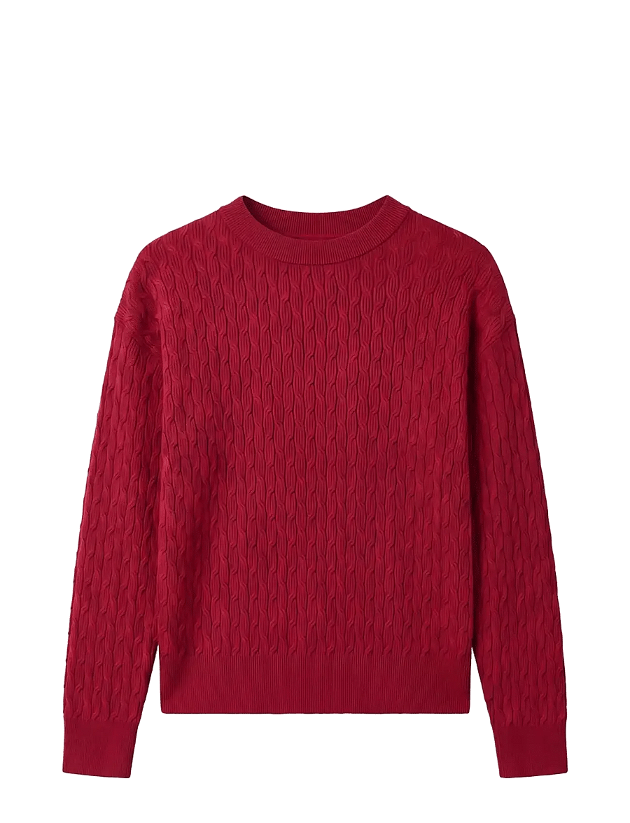 Calvin Klein - TECH KNIT CABLE PULLOVER - jumpers - rio red - 1