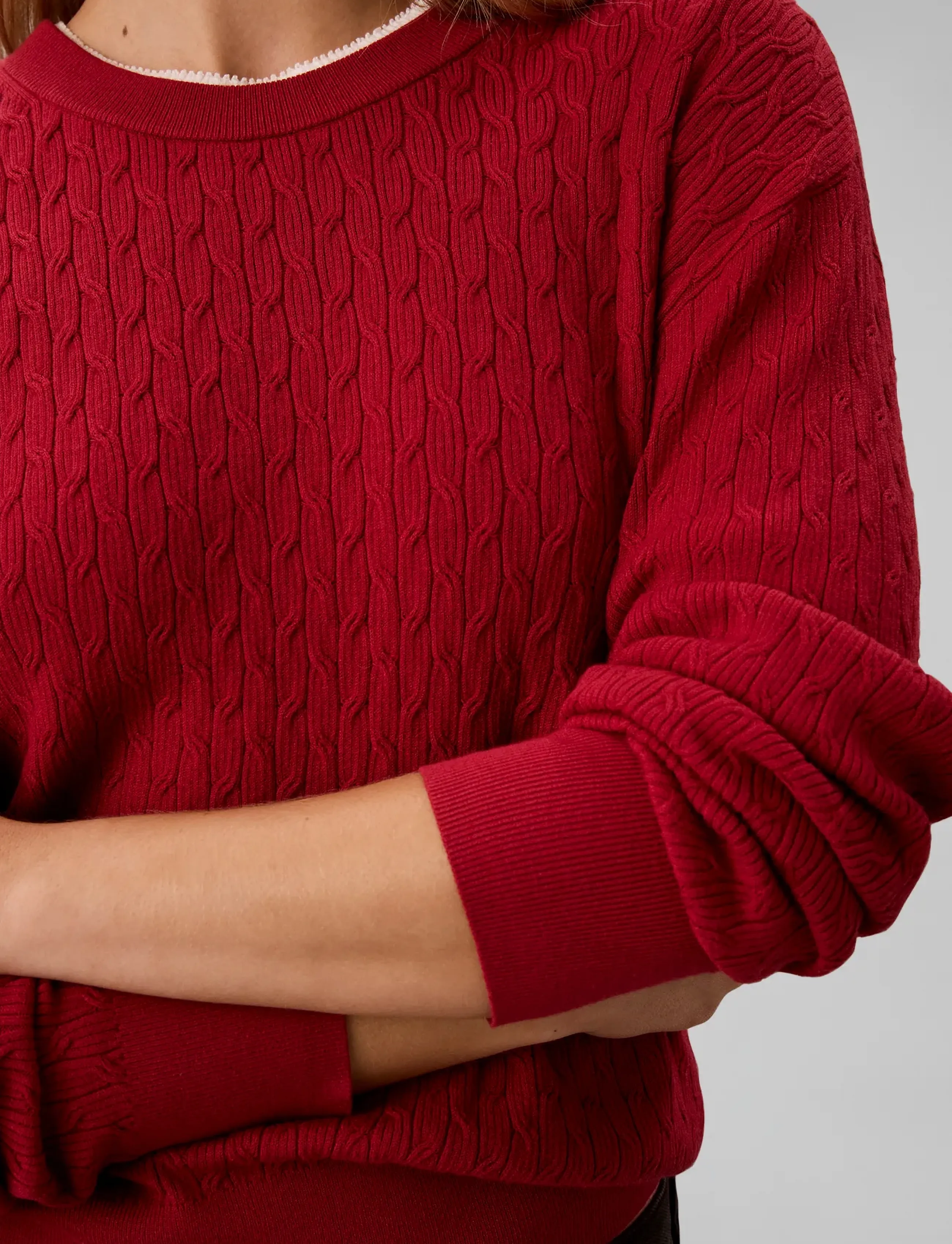 Calvin Klein Tech Knit Cable Pullover stickade tröjor dam – bild 4
