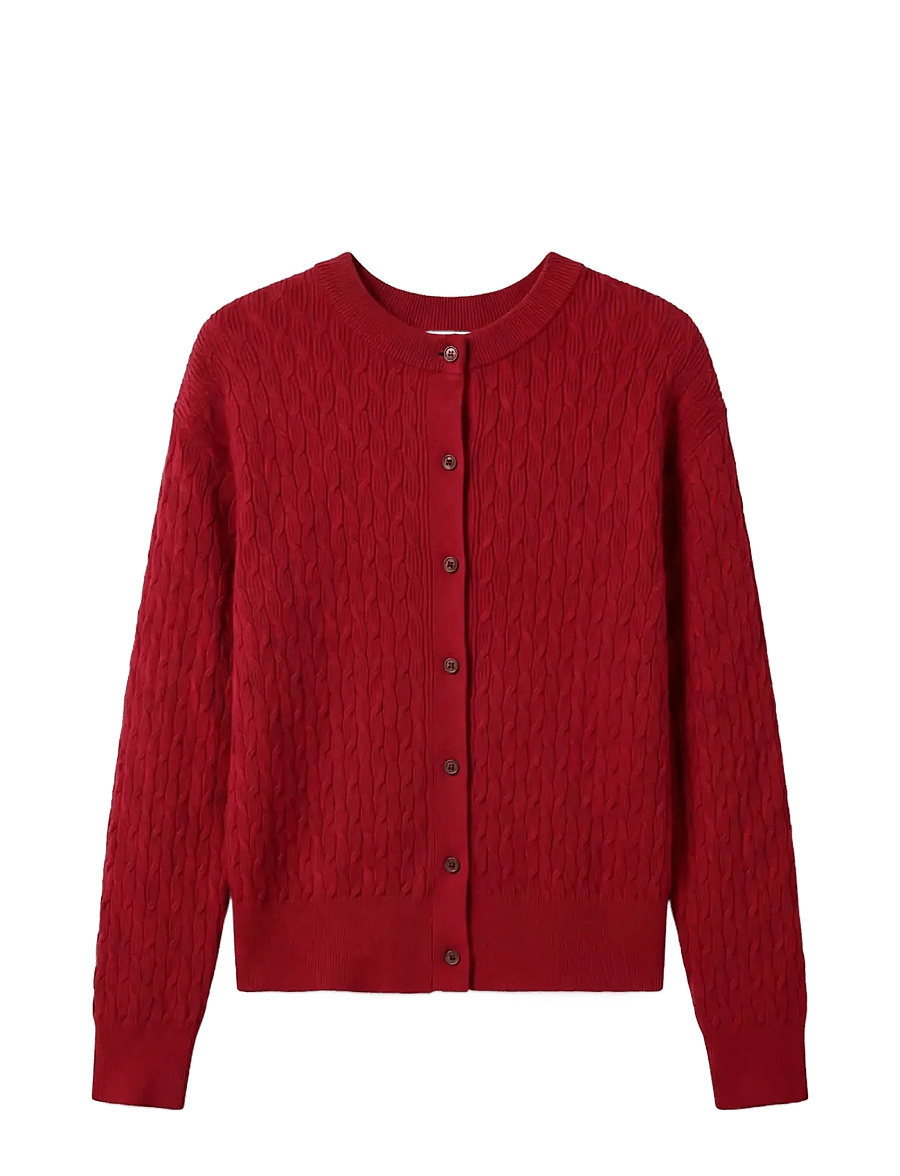 Calvin Klein - TECH KNIT CABLE CARDIGAN - strickjacken - rio red - 1