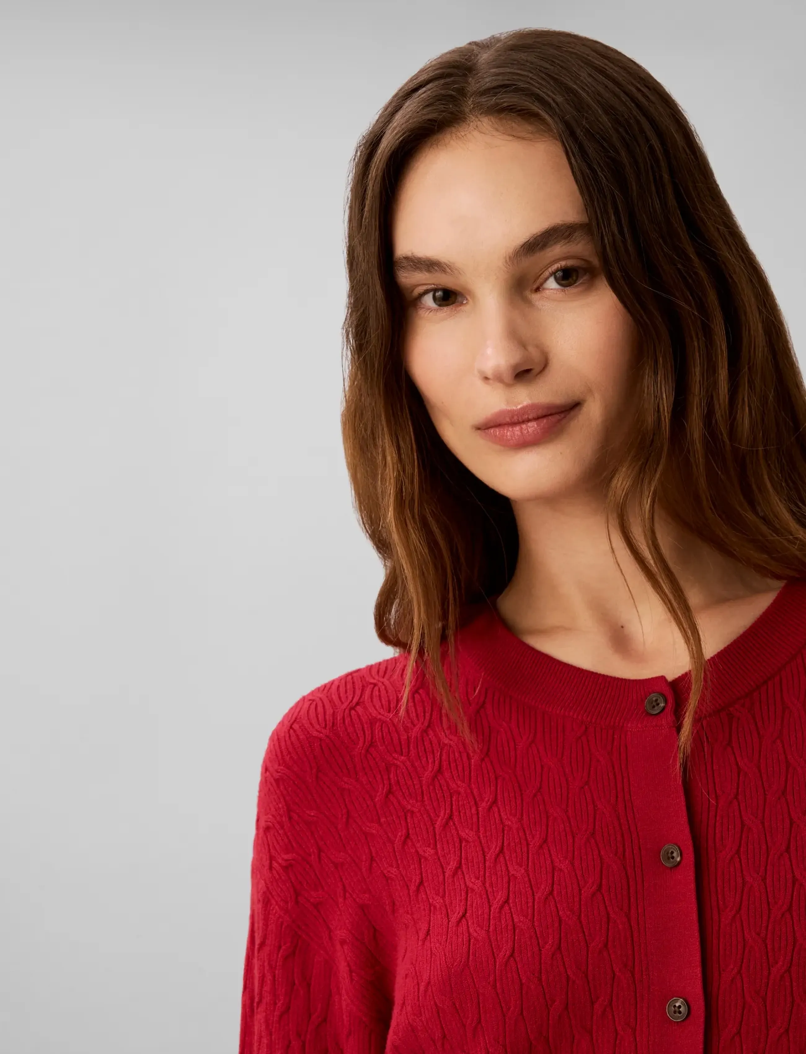 Calvin Klein - TECH KNIT CABLE CARDIGAN - rio red - 4