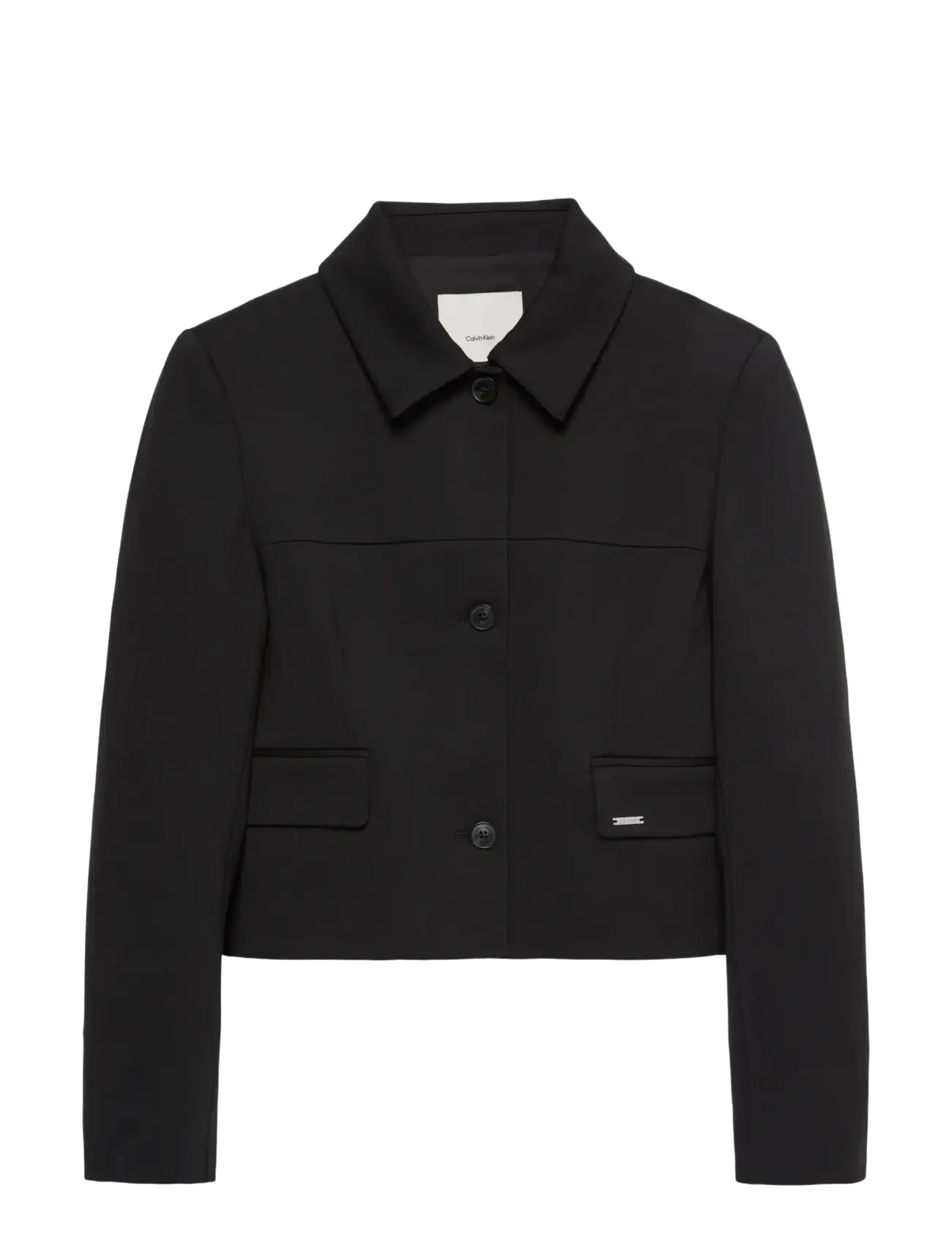 Calvin Klein PONTE JACKET - Cropped-Blazer - BLACK / black