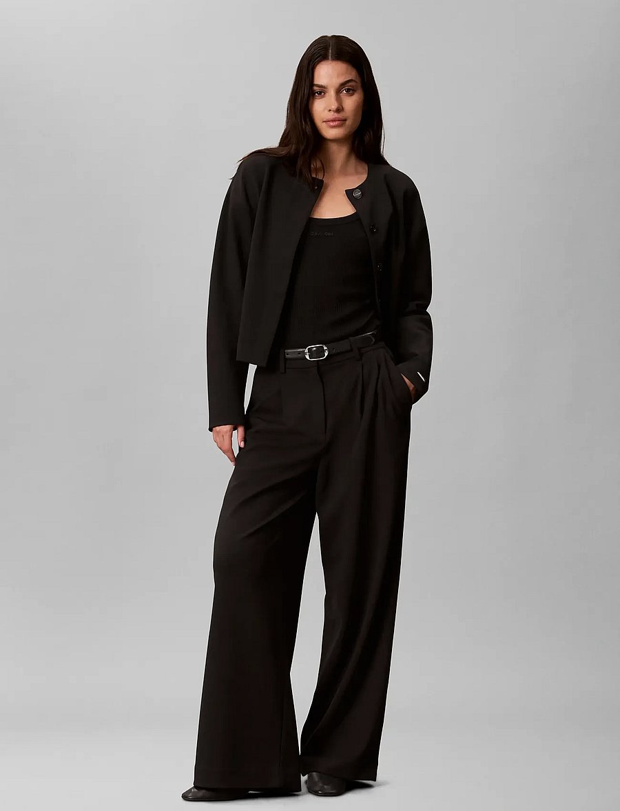 Calvin Klein - STRETCH CREPE LADY JACKET - Õhukesed jakid - black - 0