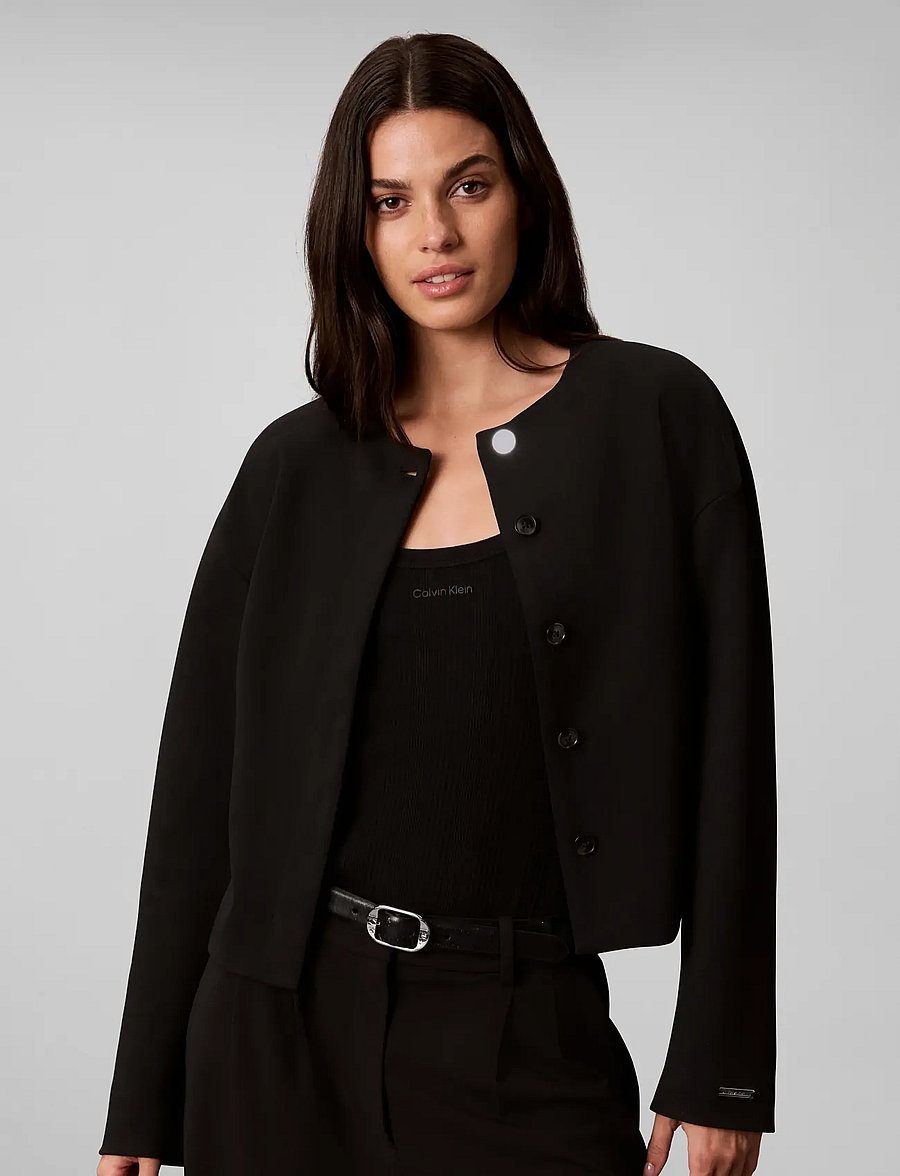 Calvin Klein - STRETCH CREPE LADY JACKET - Õhukesed jakid - black - 3