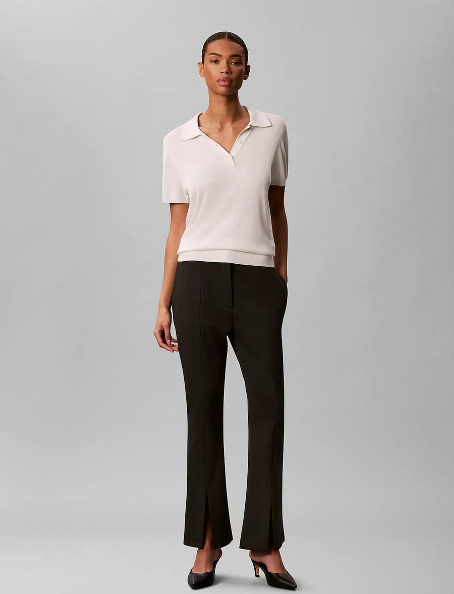 Calvin Klein - PONTE SLIM KICK FLARE PANT - flare bukser - black - 0