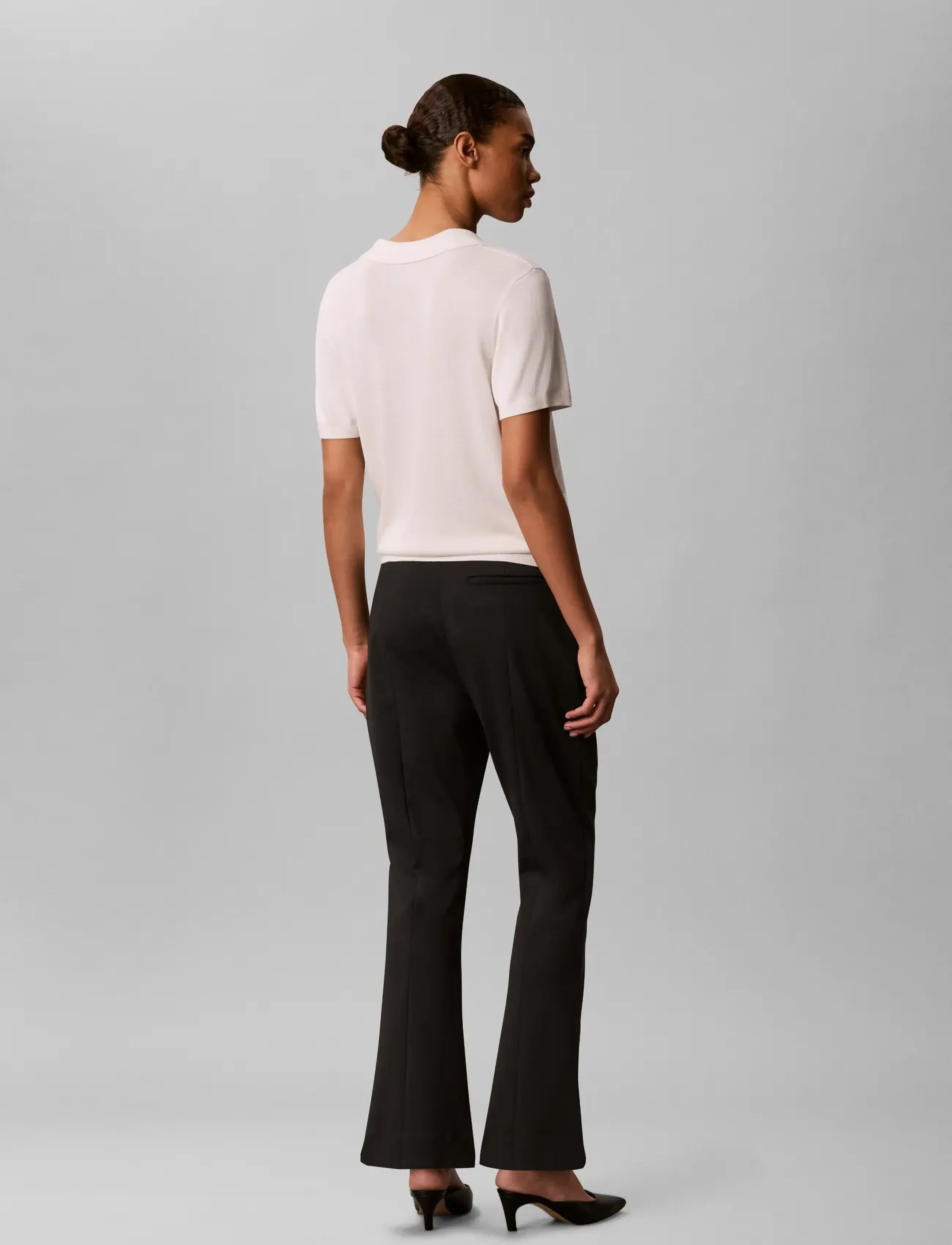 Calvin Klein - PONTE SLIM KICK FLARE PANT - flare bukser - black - 2