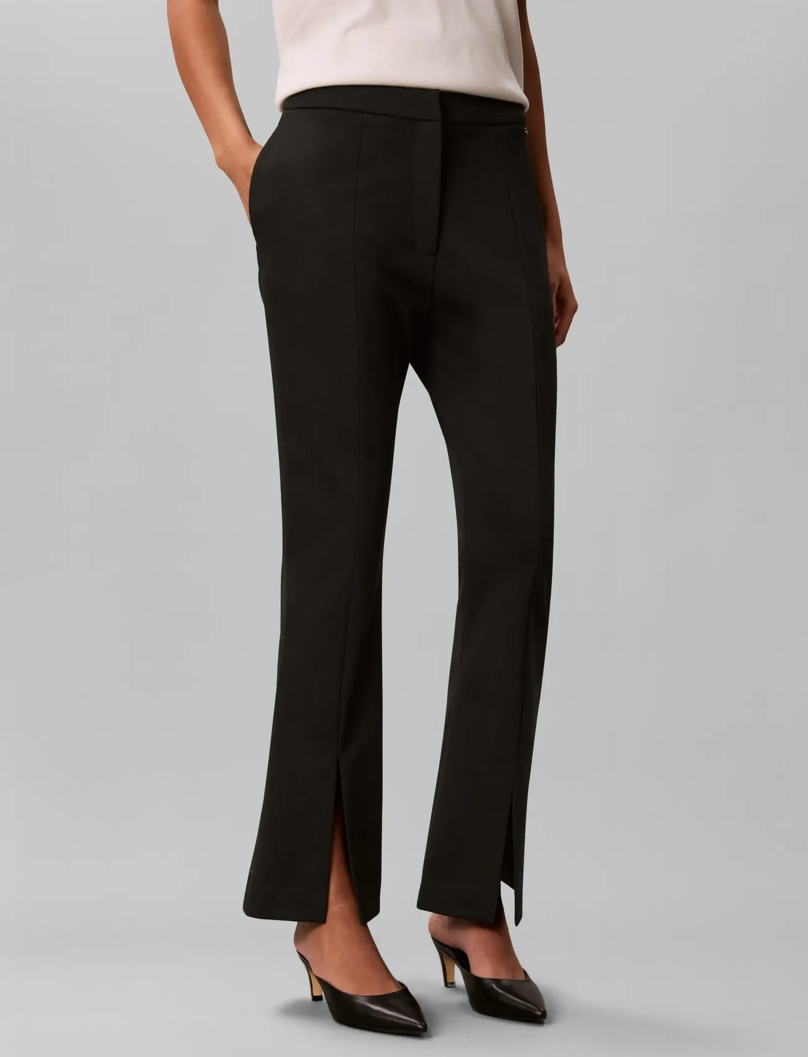 Calvin Klein - PONTE SLIM KICK FLARE PANT - flare bukser - black - 3