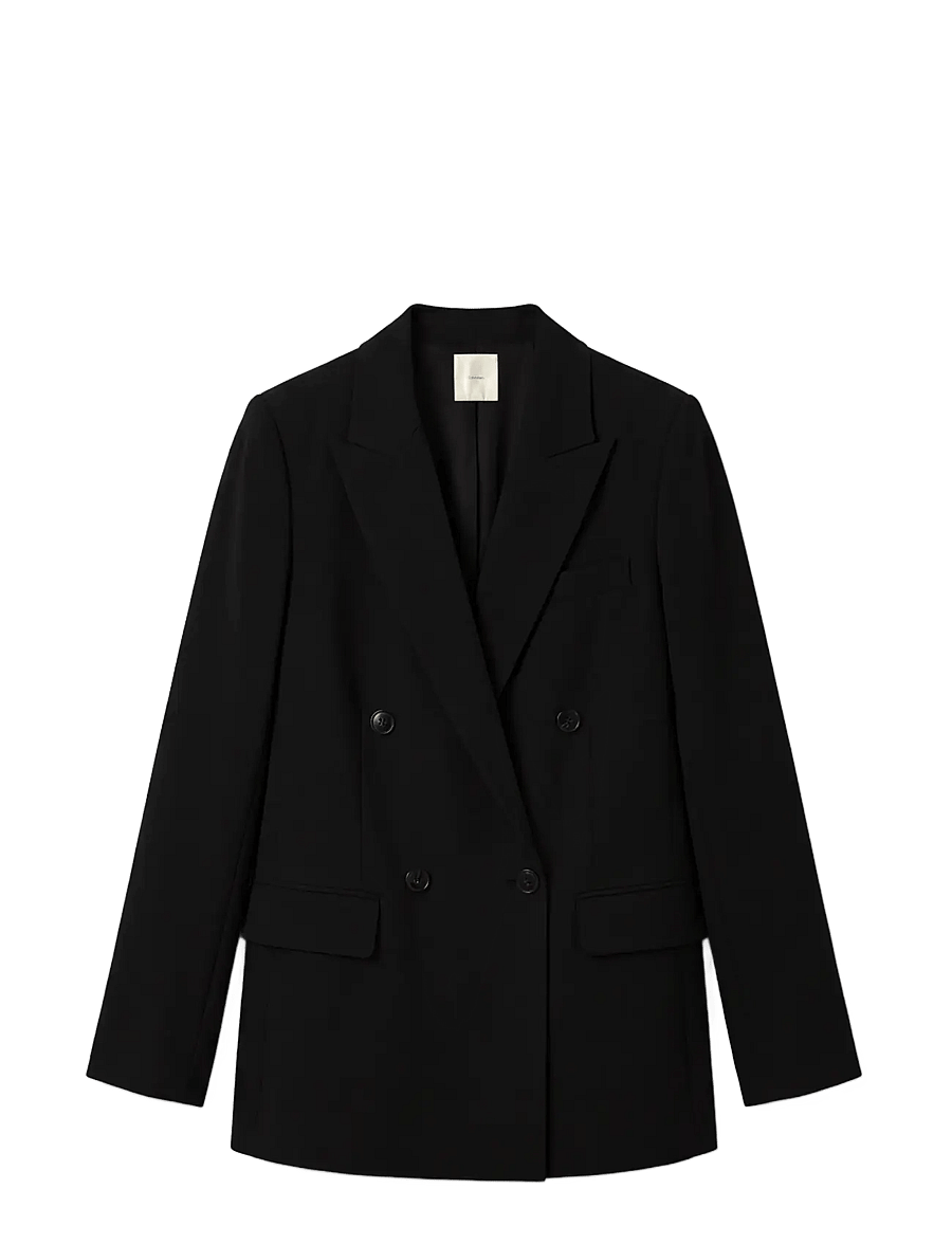 Calvin Klein - EFFORTLESS CREPE DBL BRESTD BLZR - dobbeltradede blazere - black - 1
