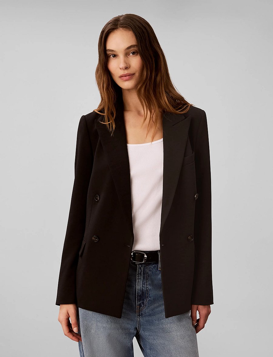 Calvin Klein - EFFORTLESS CREPE DBL BRESTD BLZR - dobbeltradede blazere - black - 3