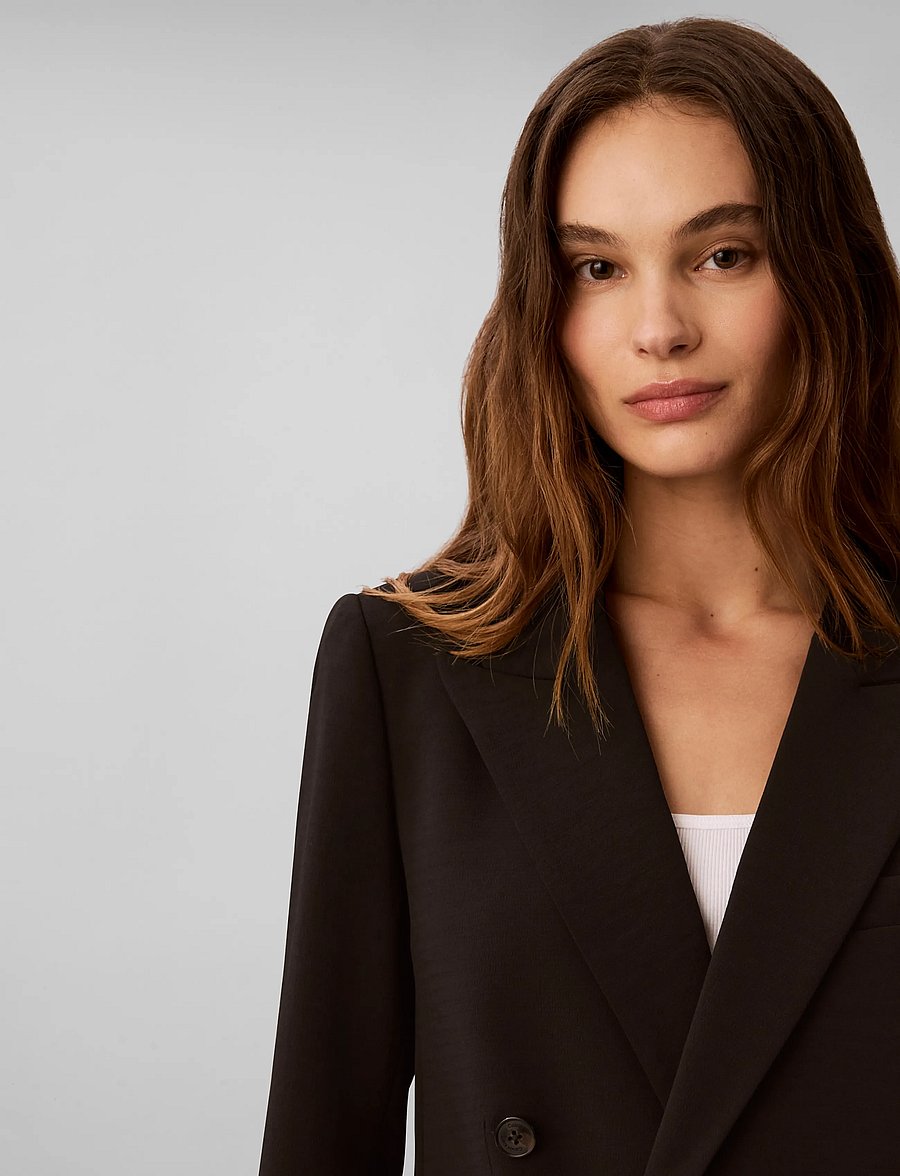 Calvin Klein - EFFORTLESS CREPE DBL BRESTD BLZR - dobbeltradede blazere - black - 4