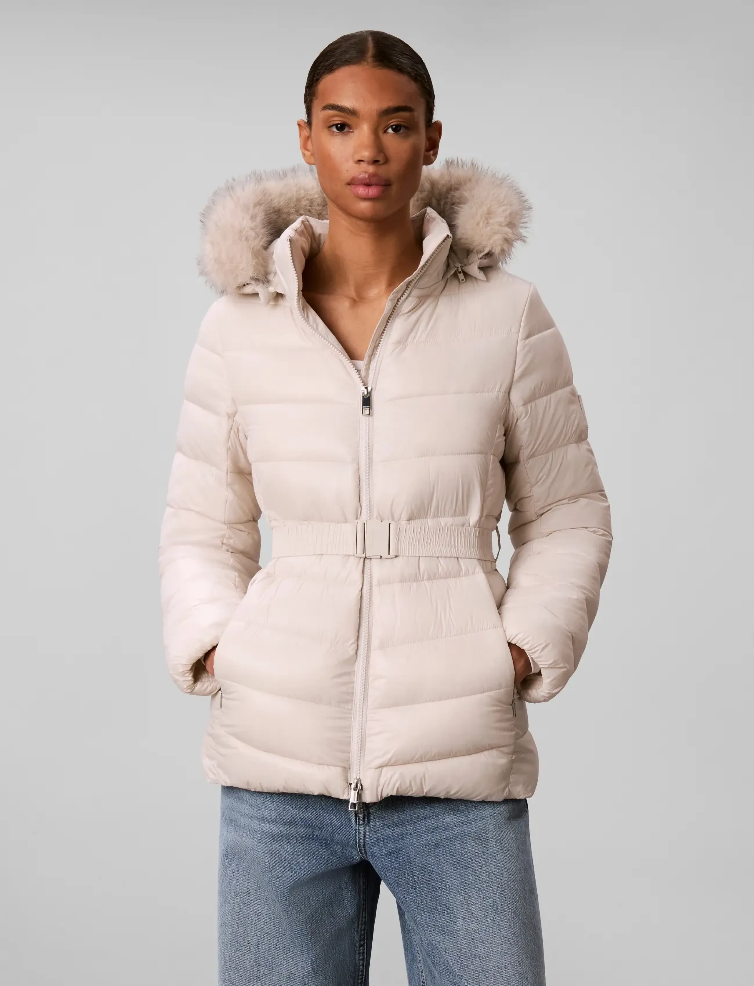 Calvin Klein Shine Lw Belted Mid Puffer With jackor dam – bild 3