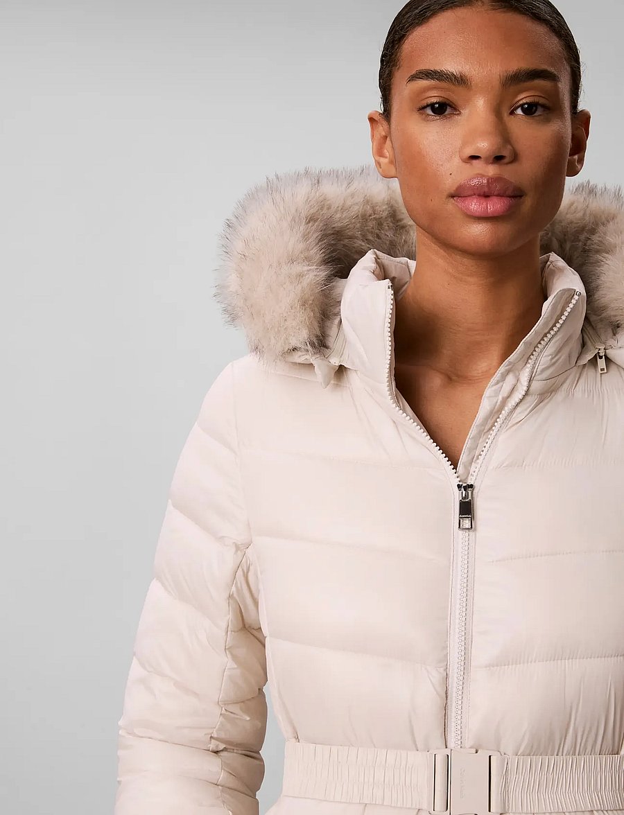 Calvin Klein - SHINE LW BELTED MID PUFFER WITH - winterjacken - chalk - 4