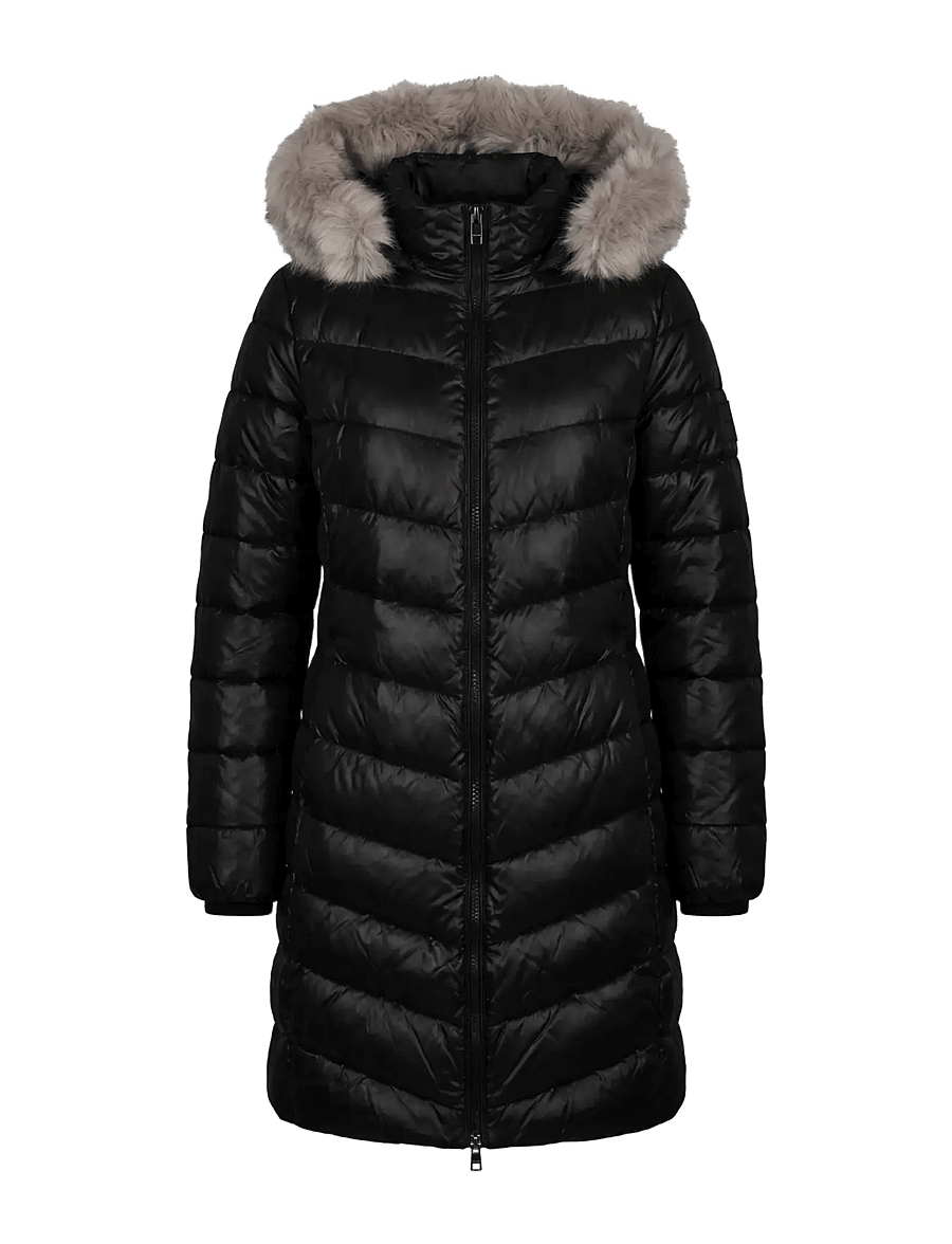 Calvin Klein - SHINE LW BELTED LONG PUFFER WITH - vinterjakker - black - 1