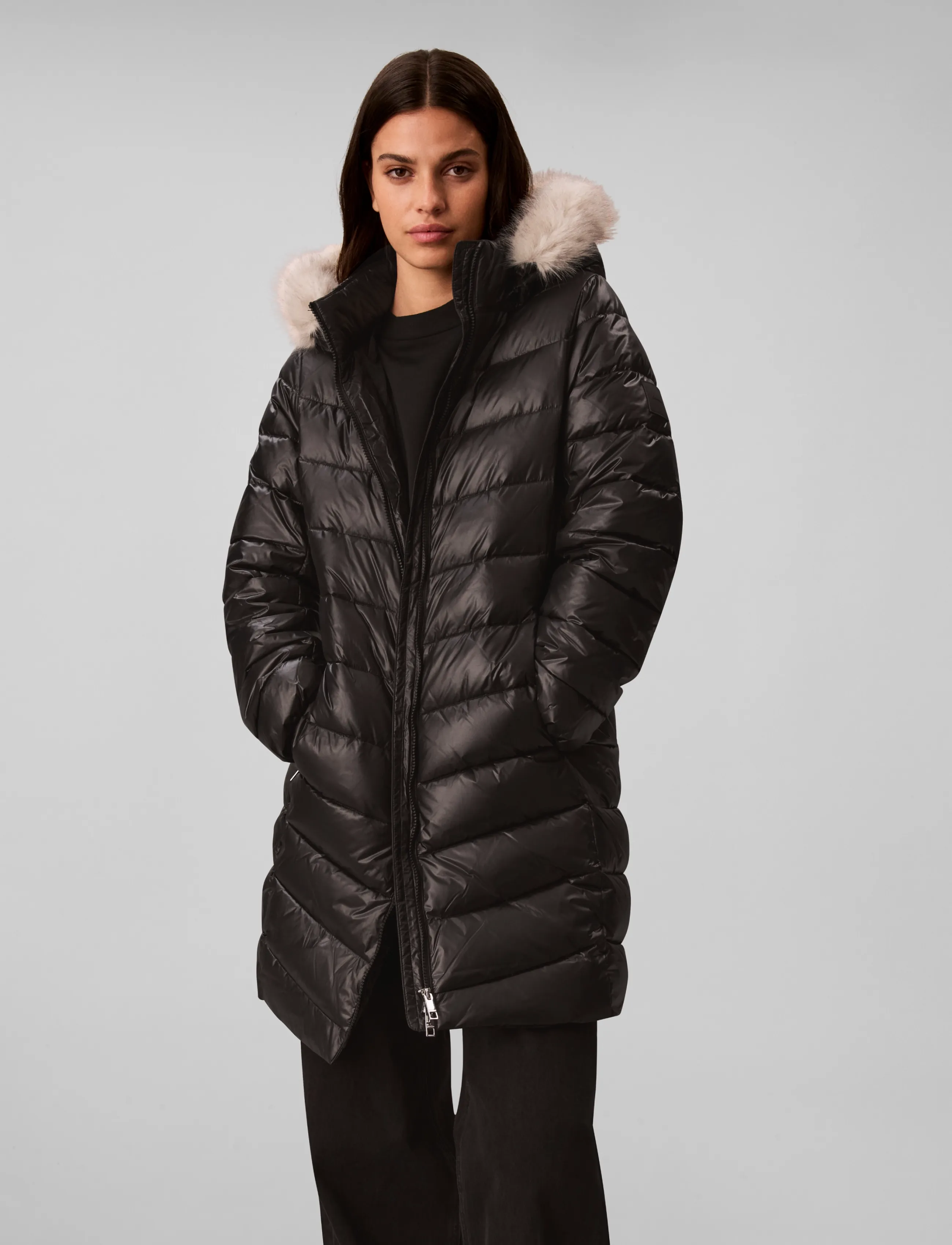 Calvin Klein Shine Lw Belted Long Puffer With jackor dam – bild 3