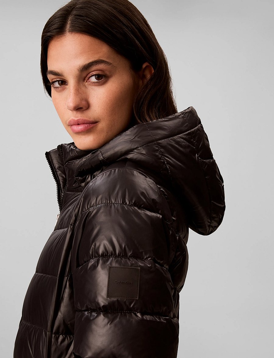 Calvin Klein - SHINE LW BELTED LONG PUFFER WITH - vinterjakker - black - 4
