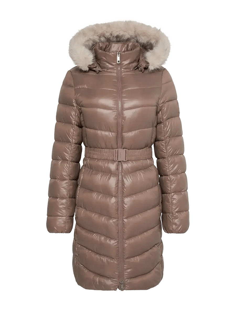 Calvin Klein - SHINE LW BELTED LONG PUFFER WITH - vinterjakker - deep taupe - 1