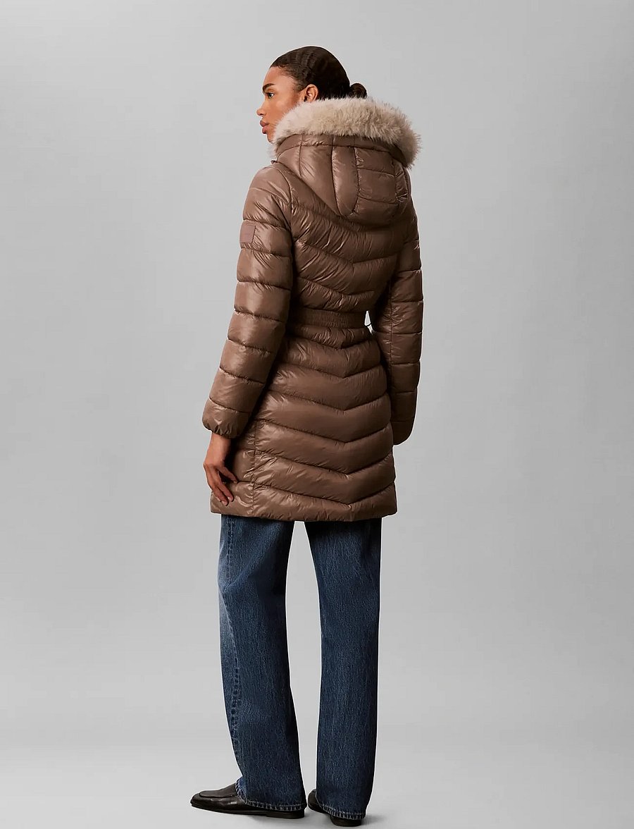 Calvin Klein - SHINE LW BELTED LONG PUFFER WITH - vinterjakker - deep taupe - 2