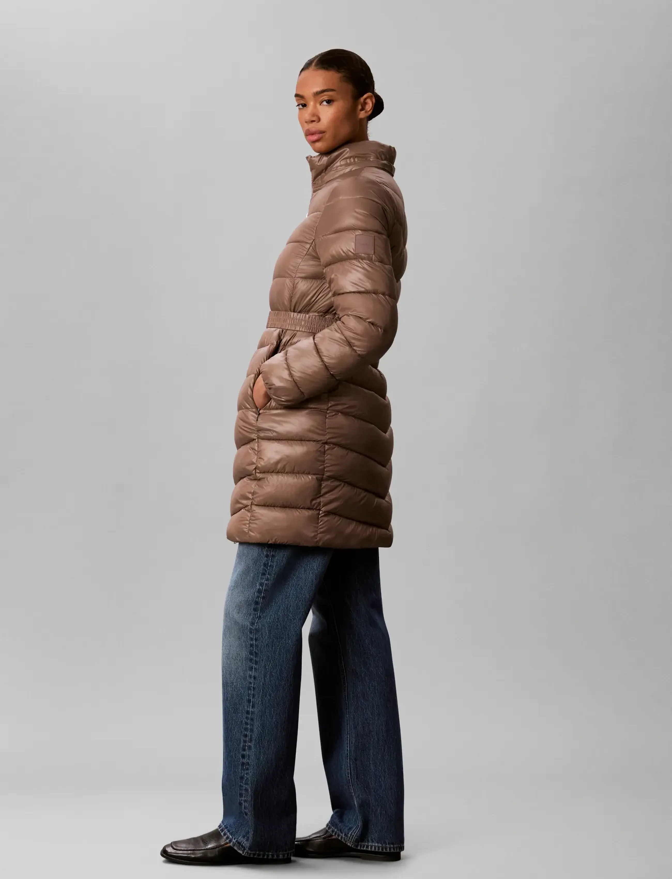 Calvin Klein - SHINE LW BELTED LONG PUFFER WITH - vinterjakker - deep taupe - 5