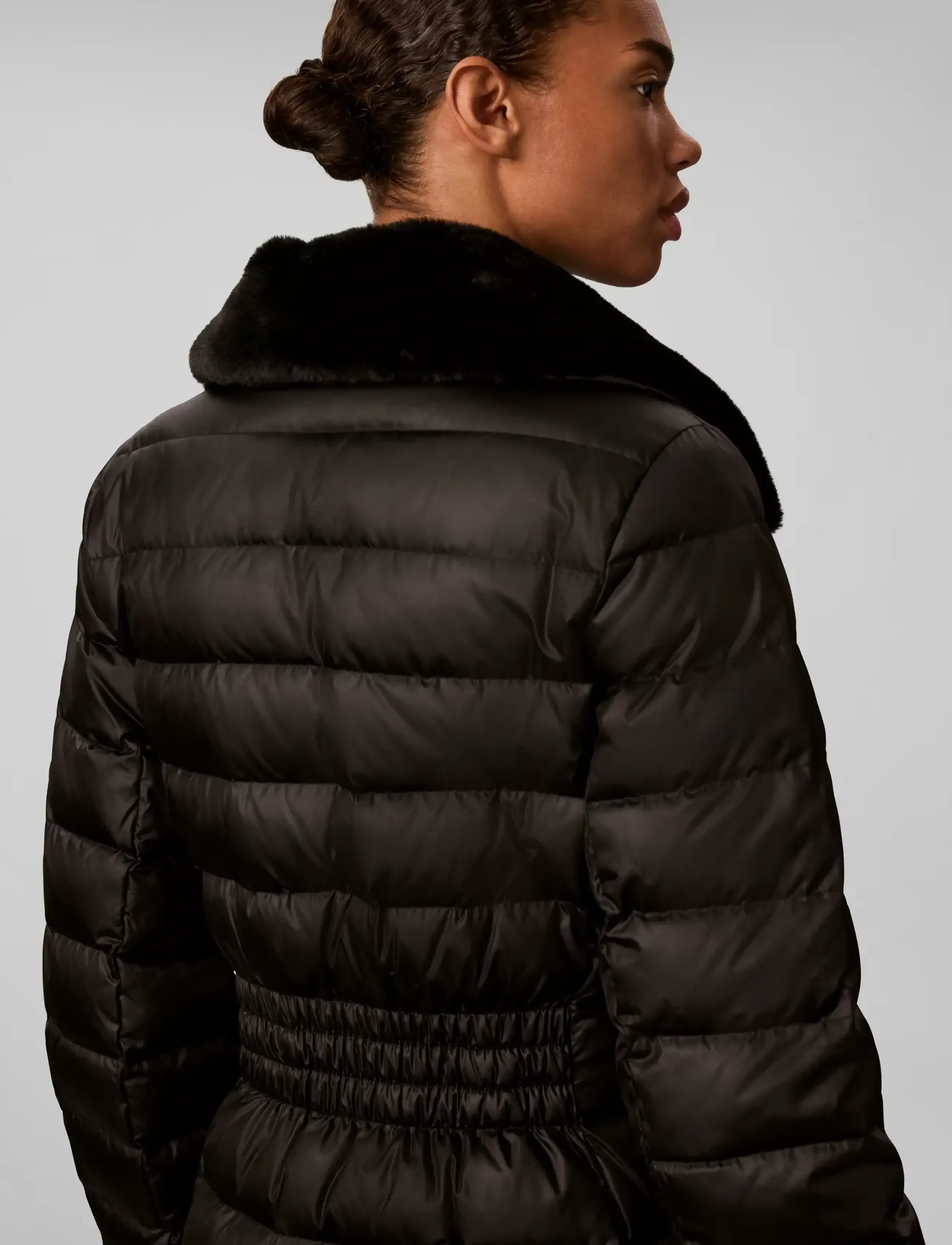Calvin Klein - SATIN LW LONG PUFFER WITH FUR - winterjacken - black - 5