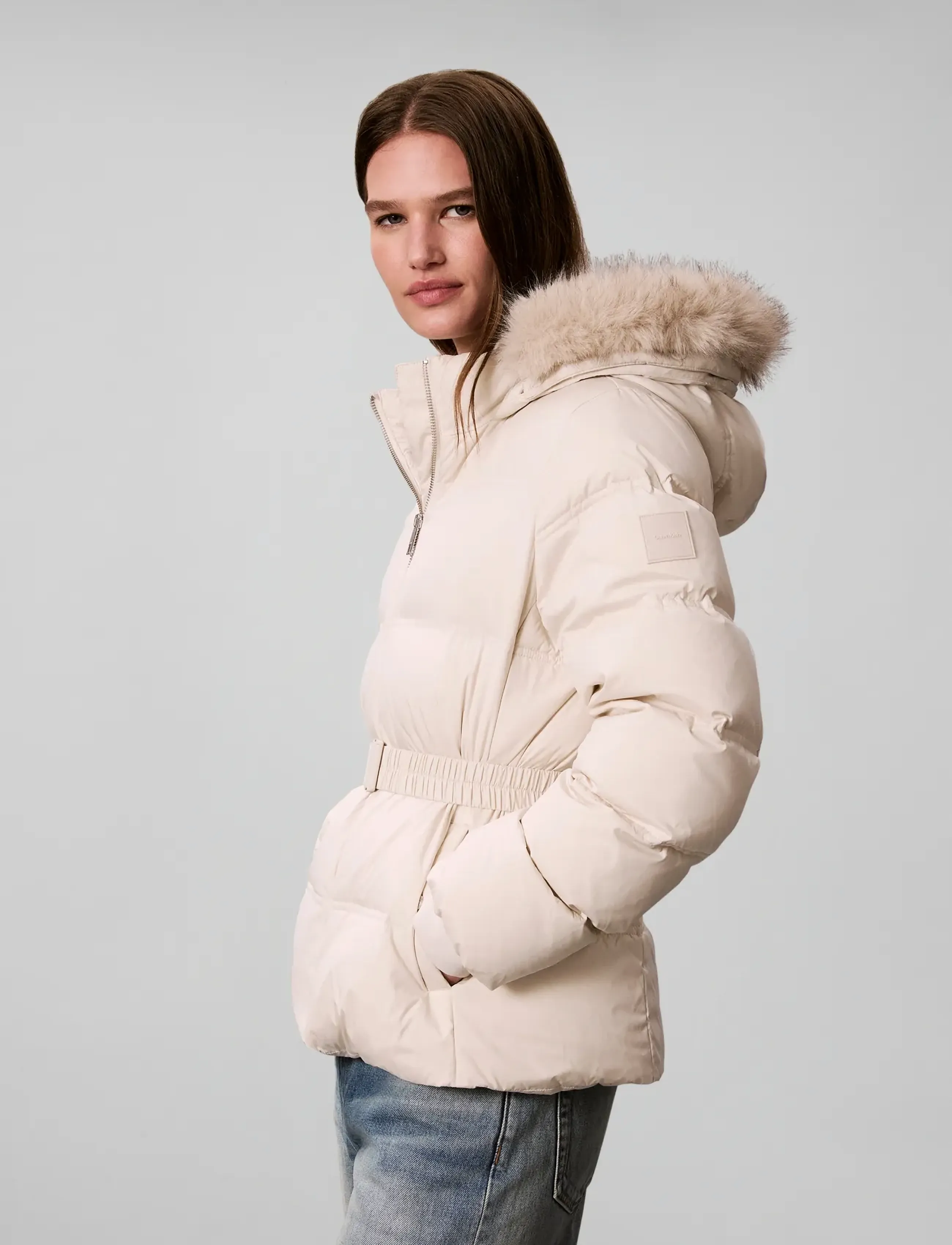 Calvin Klein Matte Mw Belted Short Puffer Wit jackor dam – bild 6