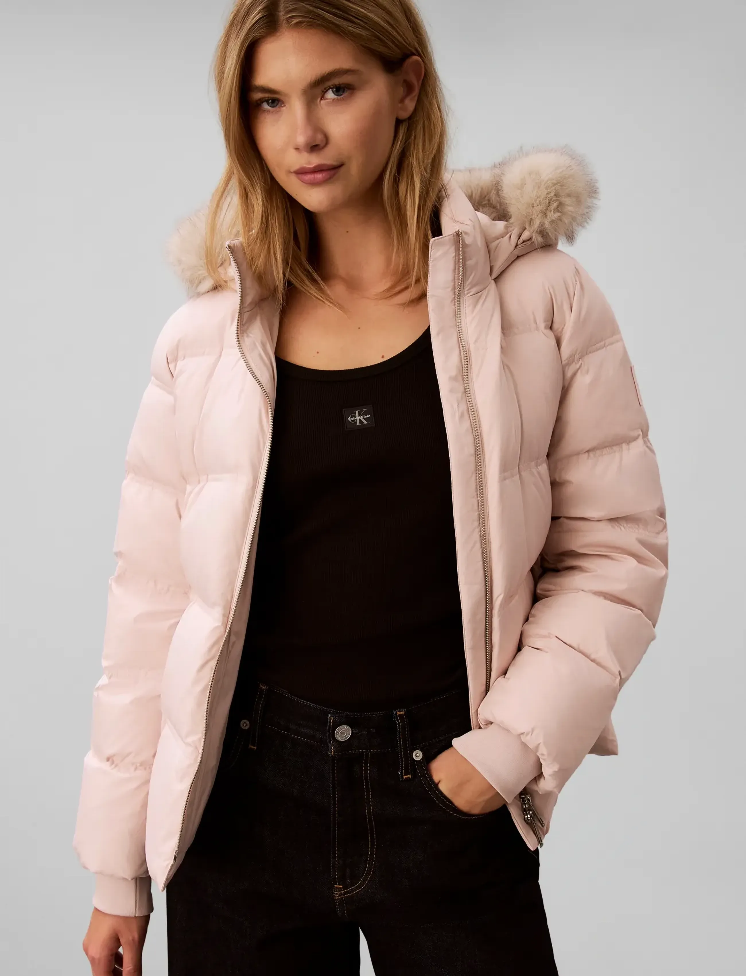 Calvin Klein - MATTE MW BELTED SHORT PUFFER WIT - winterjacken - modesty - 4