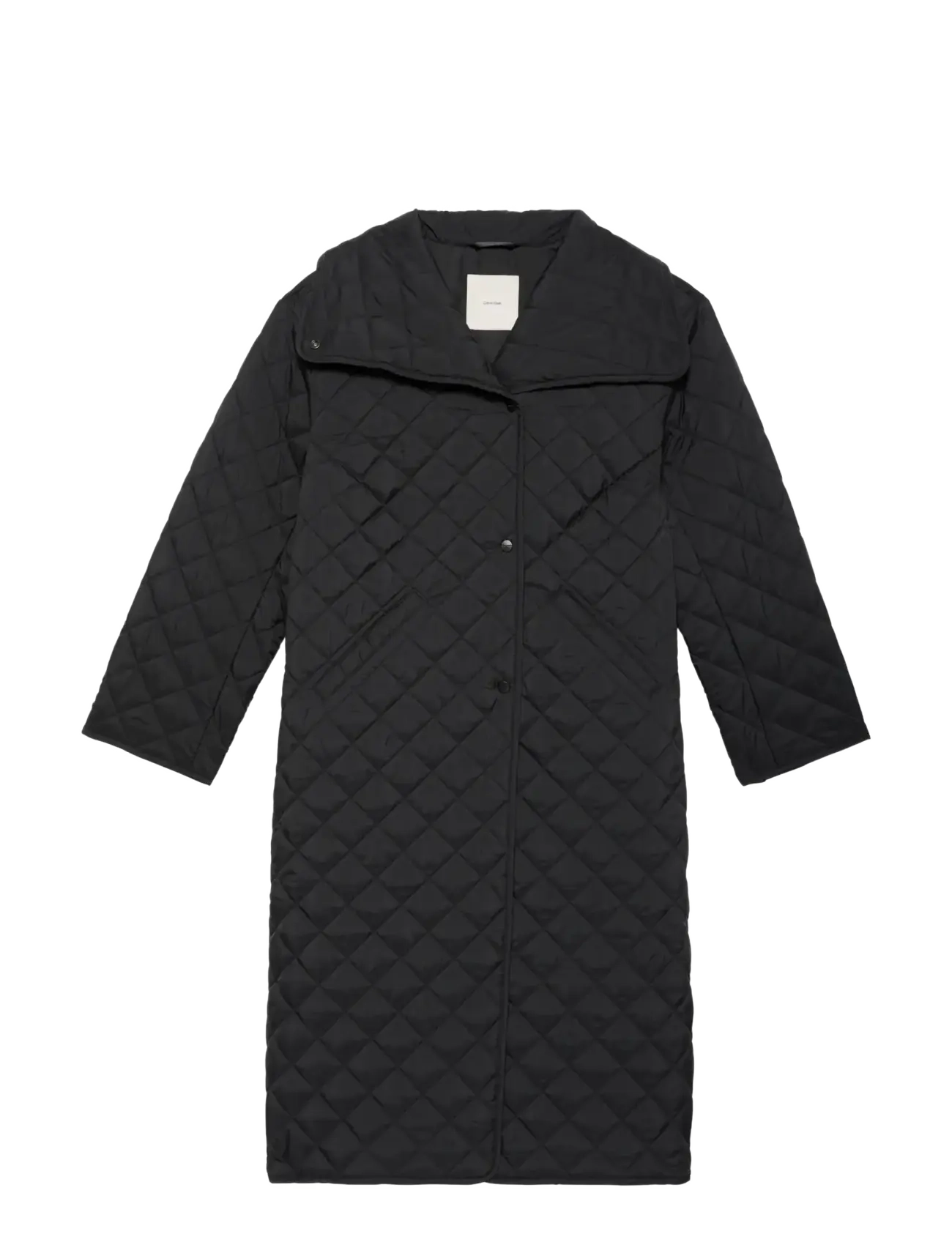 Calvin Klein Lw Long Quilted Liner Coat, Kvinder, Lang Quiltet Frakke, Sort, Str: XL