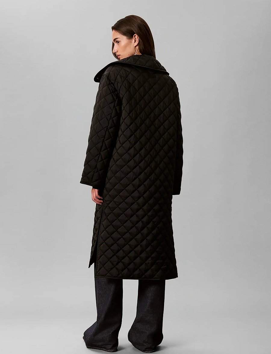Calvin Klein - LW LONG QUILTED LINER COAT - coats - black - 2