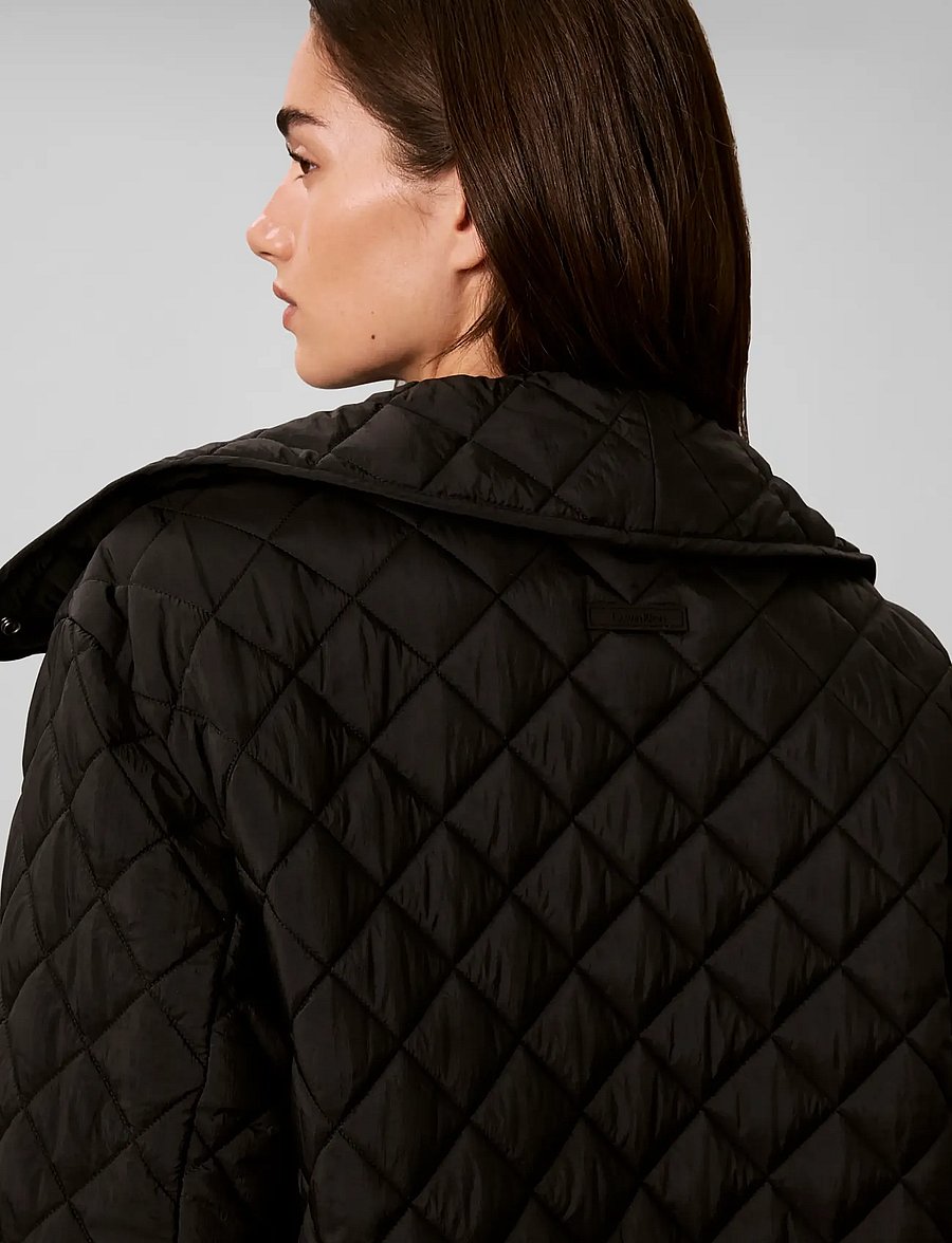 Calvin Klein - LW LONG QUILTED LINER COAT - coats - black - 4