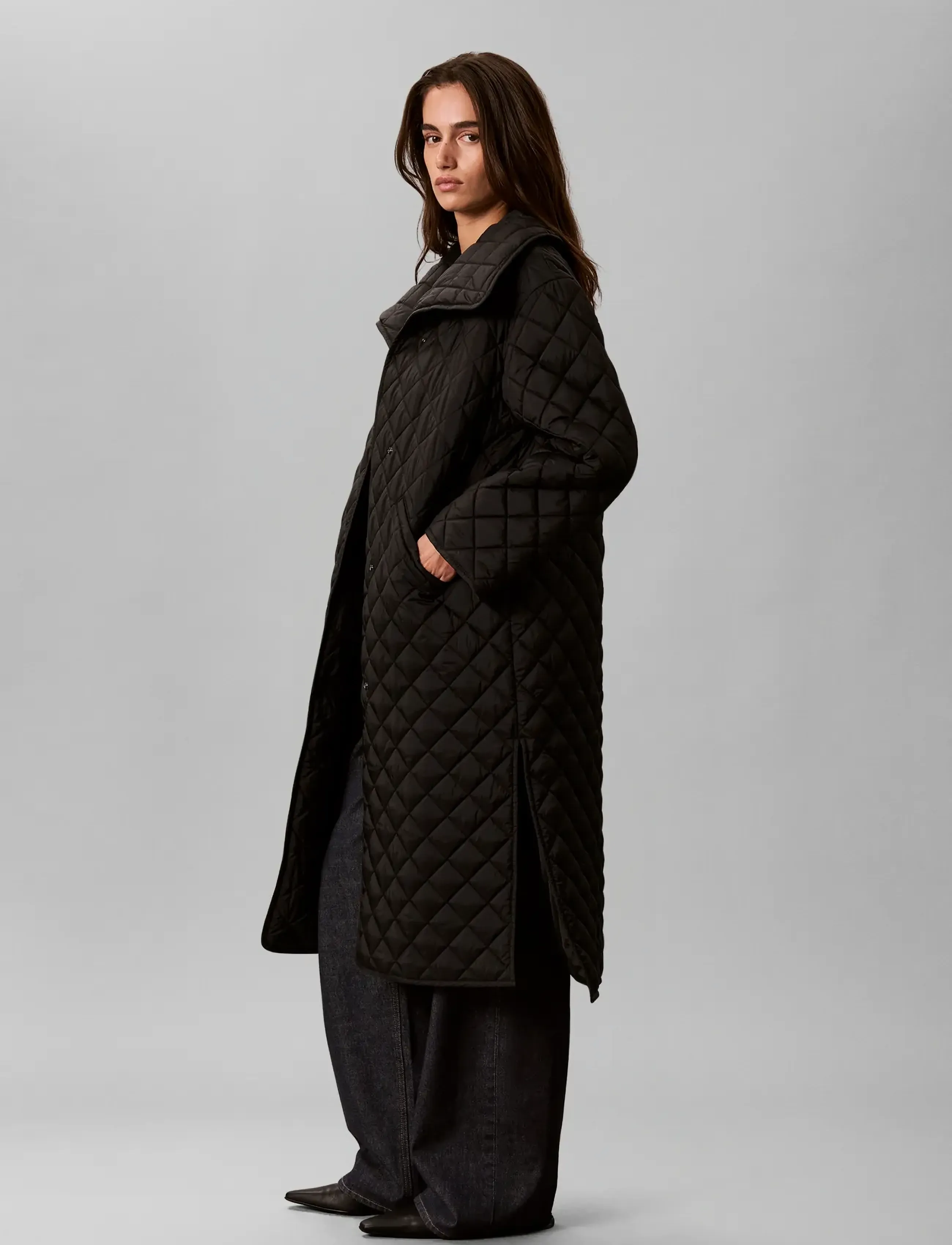 Calvin Klein Lw Long Quilted Liner Coat kappor & rockar dam – bild 5