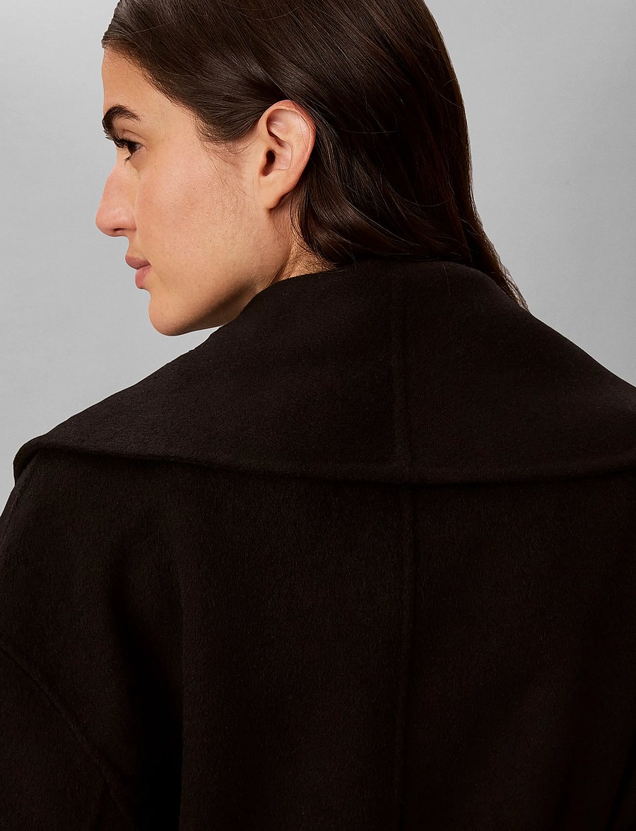 Calvin Klein - SHAWL HIP LENGHT COAT (SOLID) - trenchcoats - black - 5