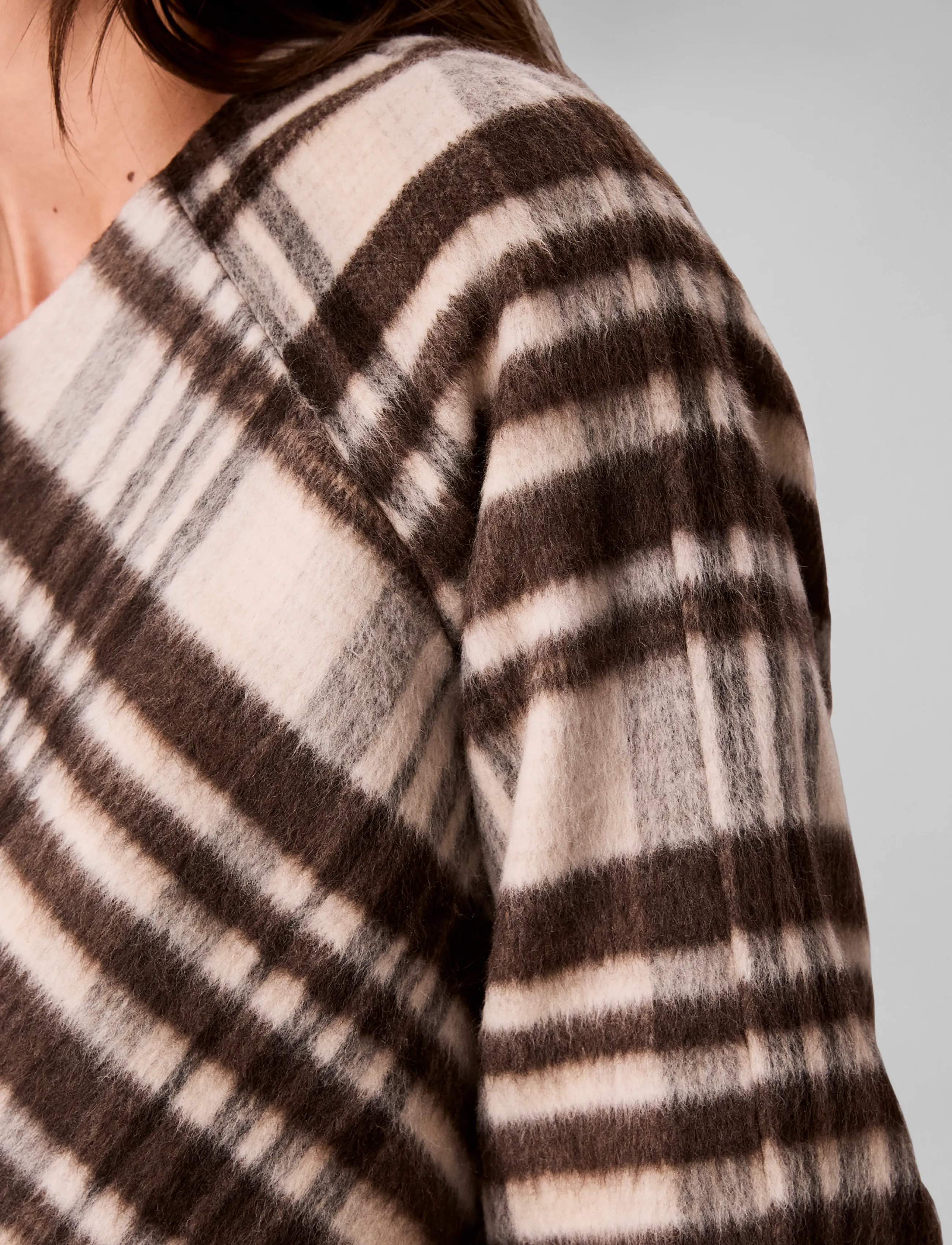 Calvin Klein Mohair Plaid Cardigan Jacket dam – bild 6