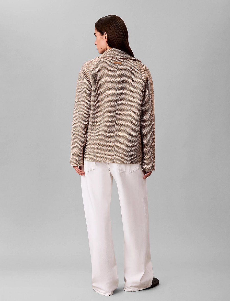 Calvin Klein - RELAXED SHORT PEACOAT - executive brown ground + tofu twill - 2