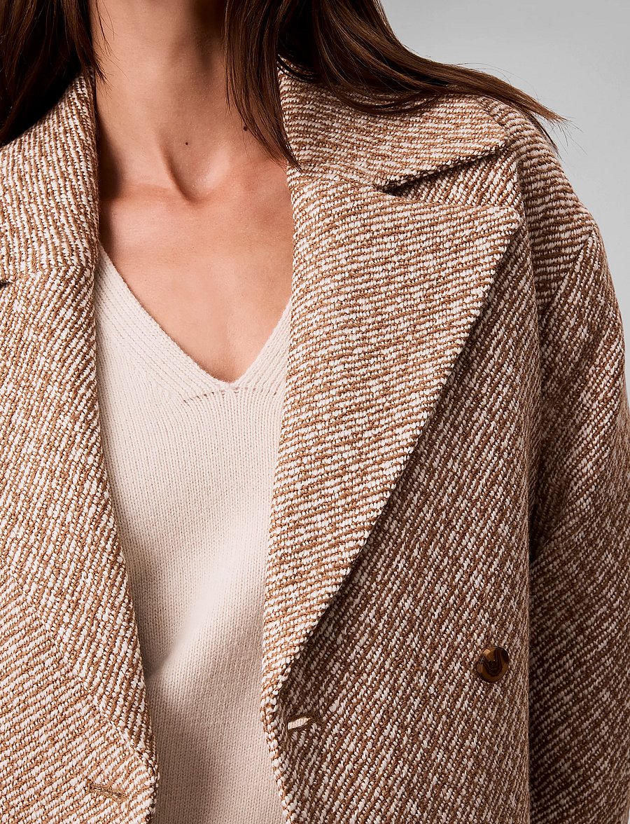 Calvin Klein - RELAXED SHORT PEACOAT - executive brown ground + tofu twill - 5