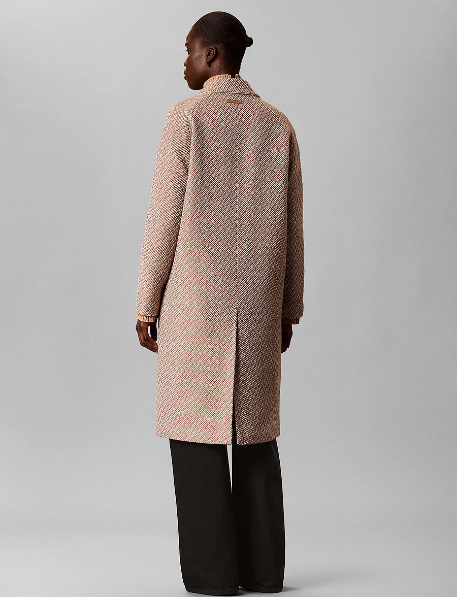 Calvin Klein - RELAXED MID CALF PEACOAT - executive brown ground + tofu twill - 2