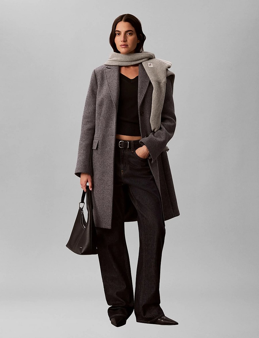 Calvin Klein - TAILORED SINGLE BREASTED WOOL CO - frakker - b30 grey heather - 0