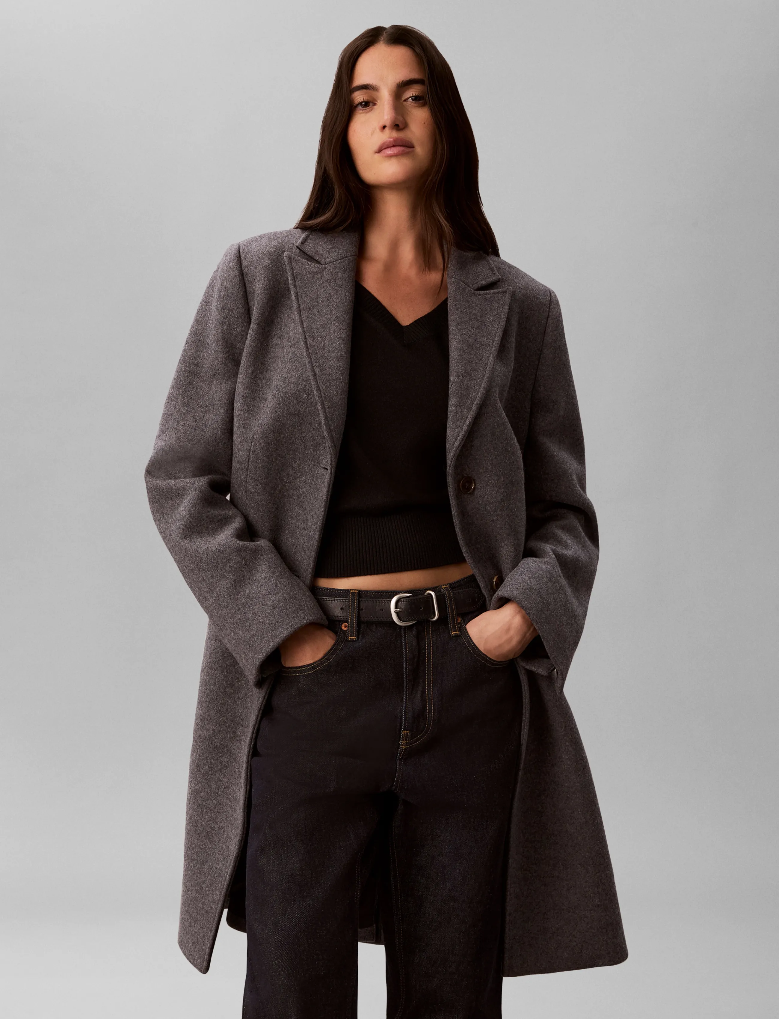 Calvin Klein - TAILORED SINGLE BREASTED WOOL CO - frakker - b30 grey heather - 3