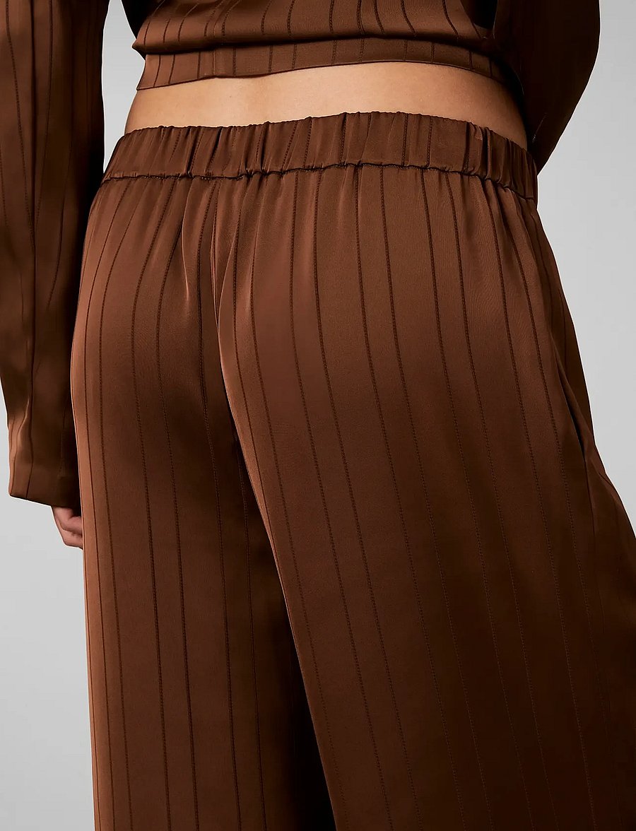 Calvin Klein - TEXTURED STRIPE WIDE LEG PULL ON - bukser med brede ben - cacao - 5